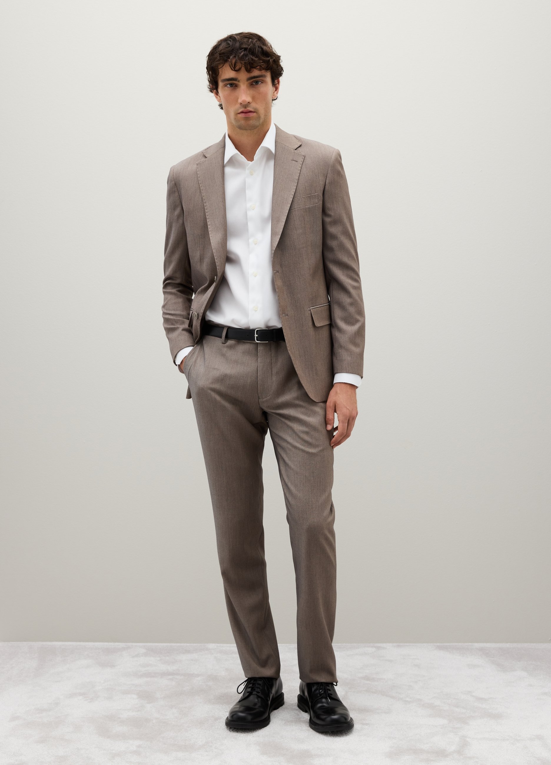 OVS, Pantalones Marrones Slim En Tejido Elástico, Hombre, Beige Jaspeado, Talla: 54