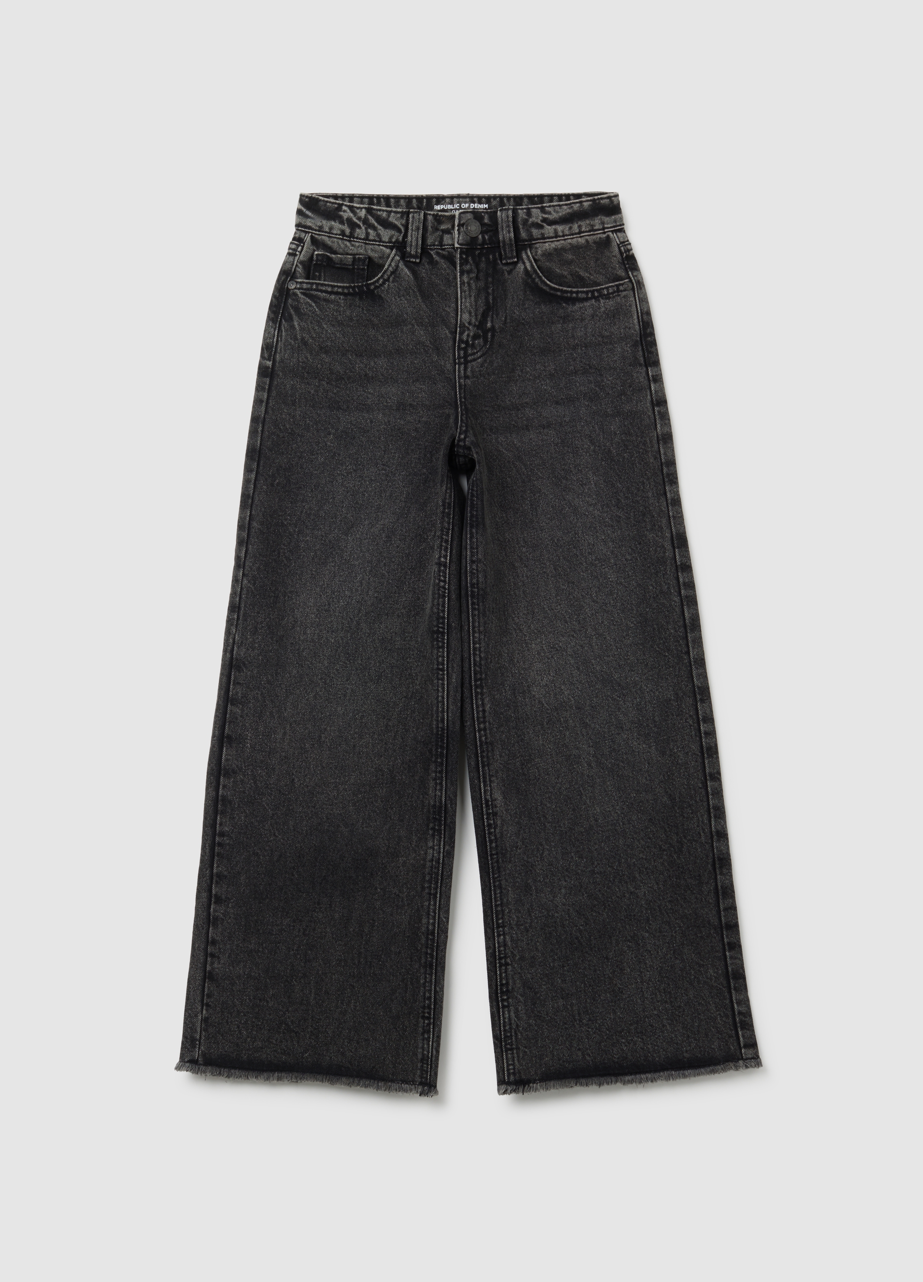 OVS, Schwarze Culotte-jeans Aus Reiner Baumwolle Für Mädchen, Mädchen, Gunmetal, Größe: 10-11