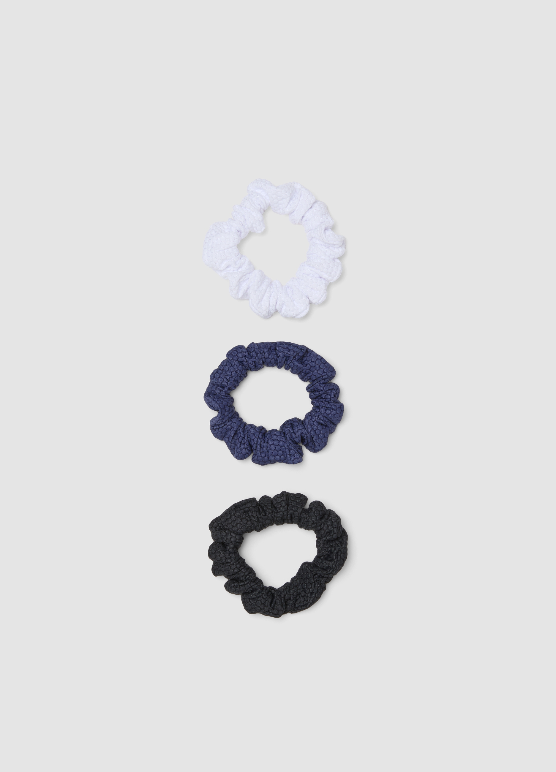 OVS, Tripack Scrunchies Multicolor Con Texture Mesh, Donna, Multicolor, Taglia: ONE SIZE