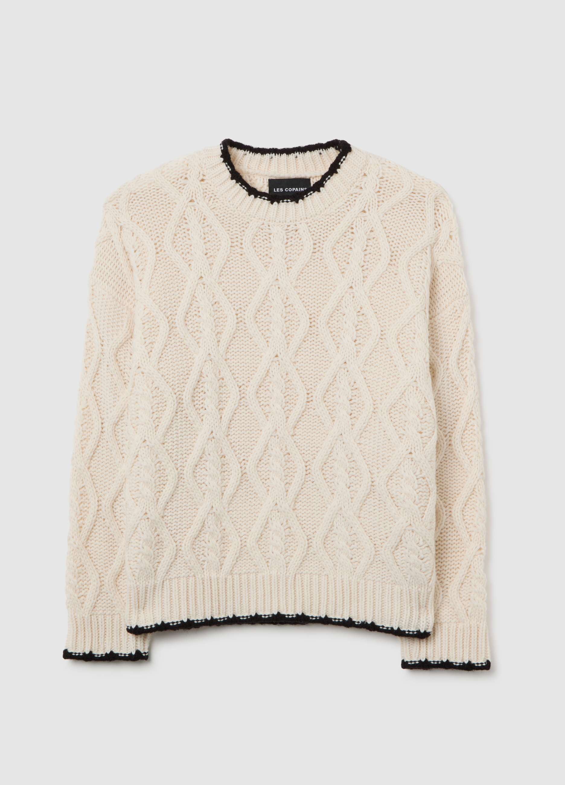 LES COPAINS, Jersey Blanco De Lana Y Acrílico, Mujer, Beige, Talla: 34