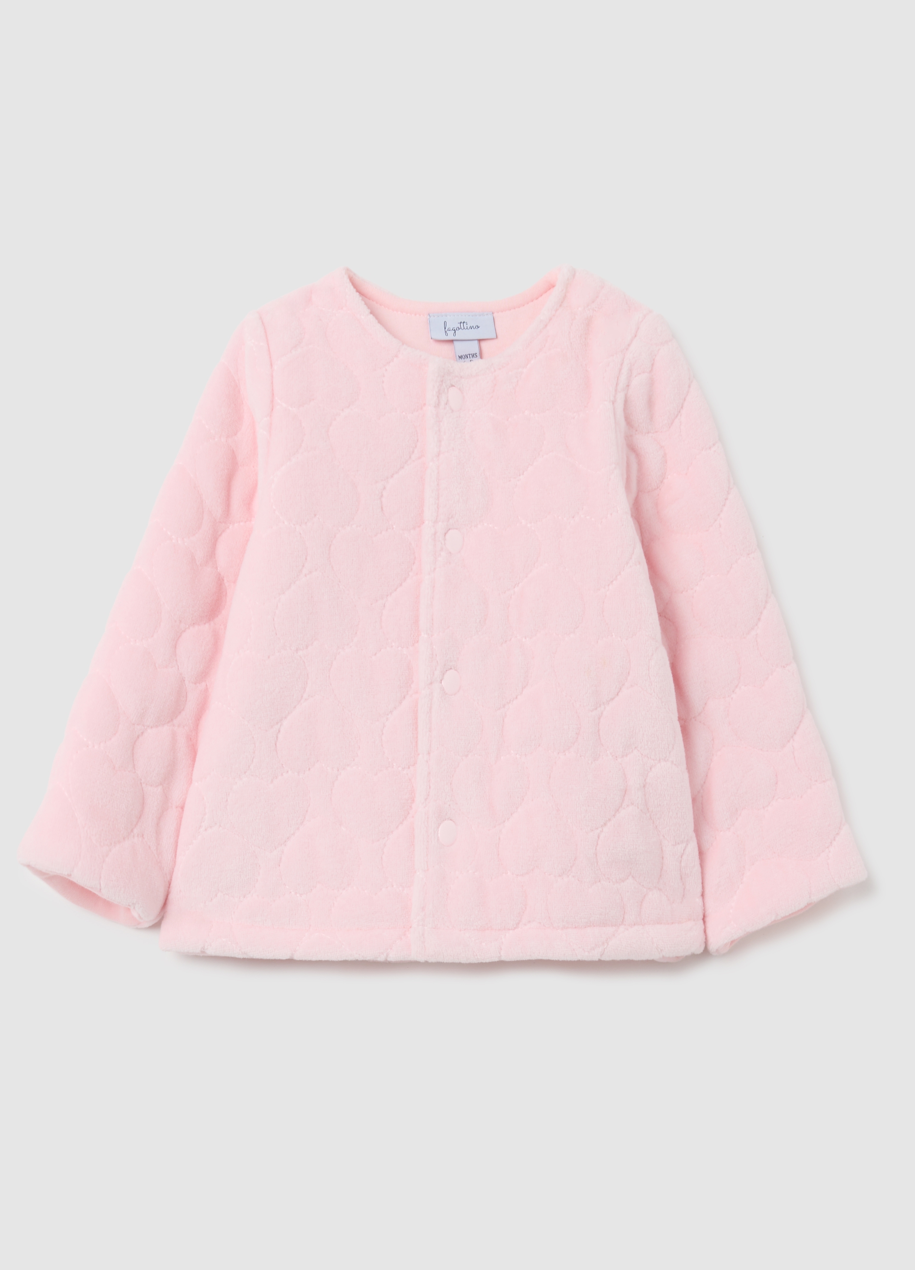 OVS, Rosa Baumwoll-babyjacke Mit Druckknopfverschluss, Neugeborenes Mädchen, Hellrosa, Größe: 1-3