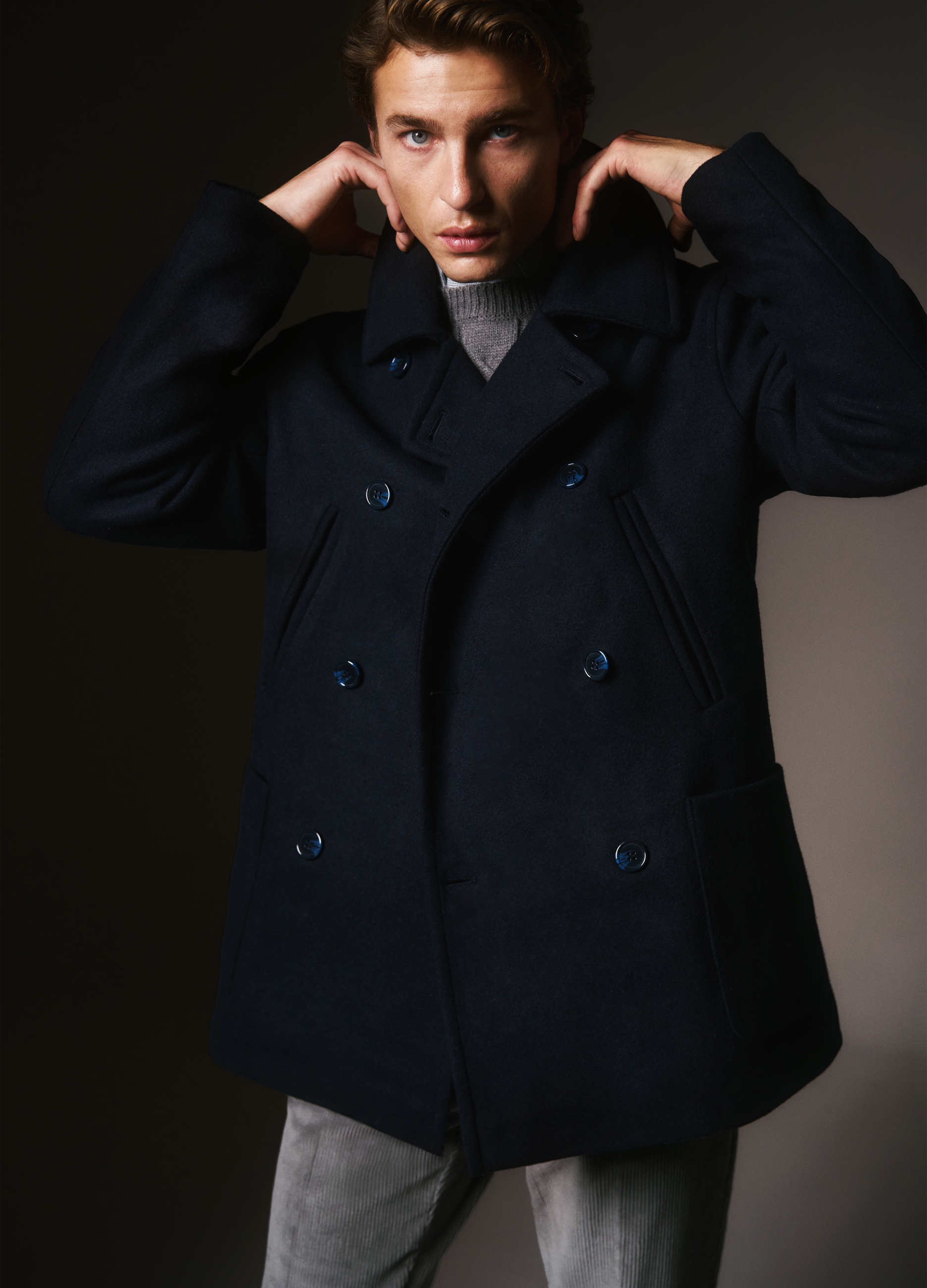 Piombo Contemporary, Giacca In Misto Lana Blu Regular Fit Con Zip, Uomo, Blu, Taglia: M