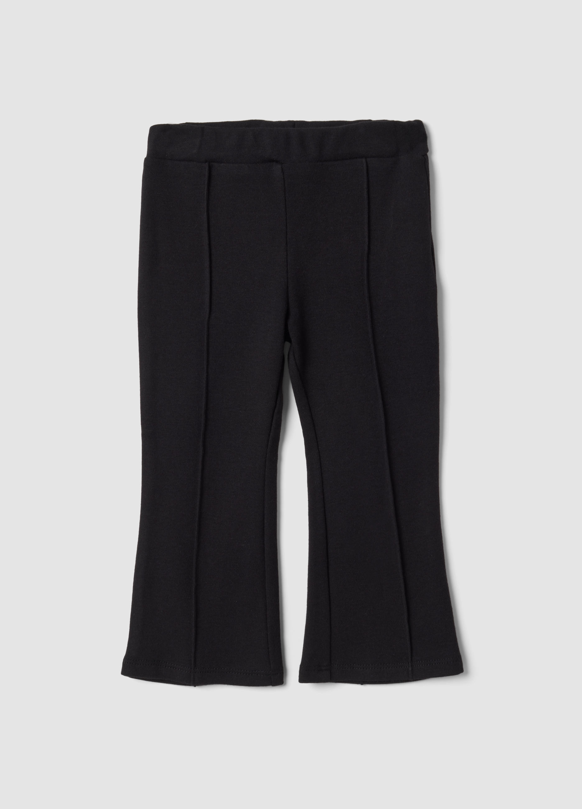 FAGOTTINO, Leggings Neri Flare In Cotone Elasticizzato Per Bimba, Bambina, Nero, Taglia: 18-24