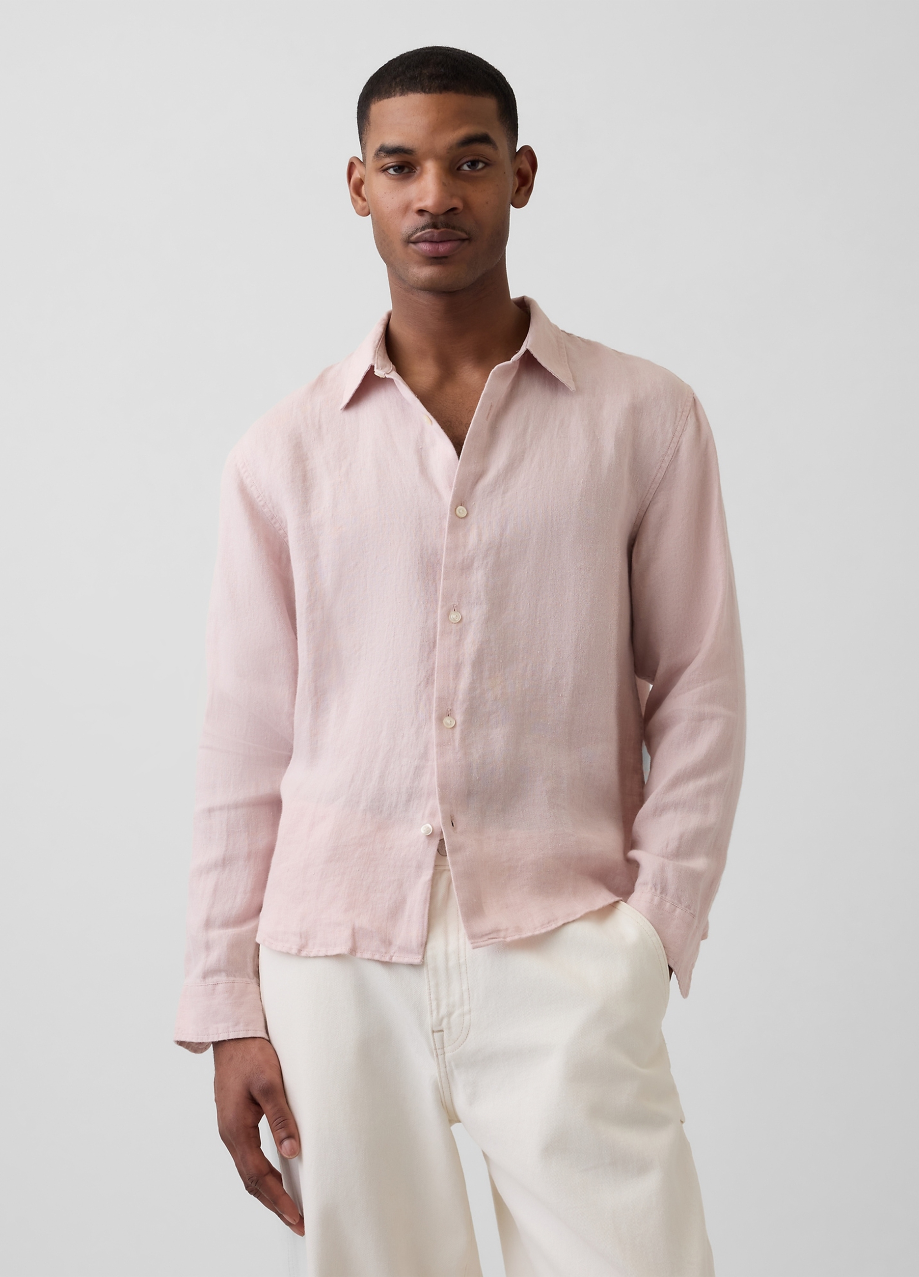 GAP, Camicia In Puro Lino, Uomo, Rosa, Taglia: L