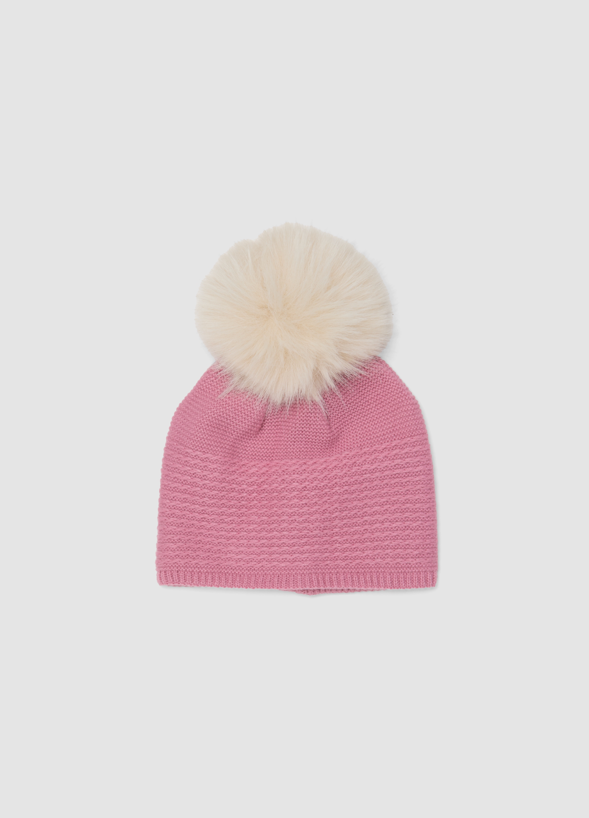 OVS KIDS, Cappello Rosa In Maglia Con Pompon, Bambina, Rosa, Taglia: 52
