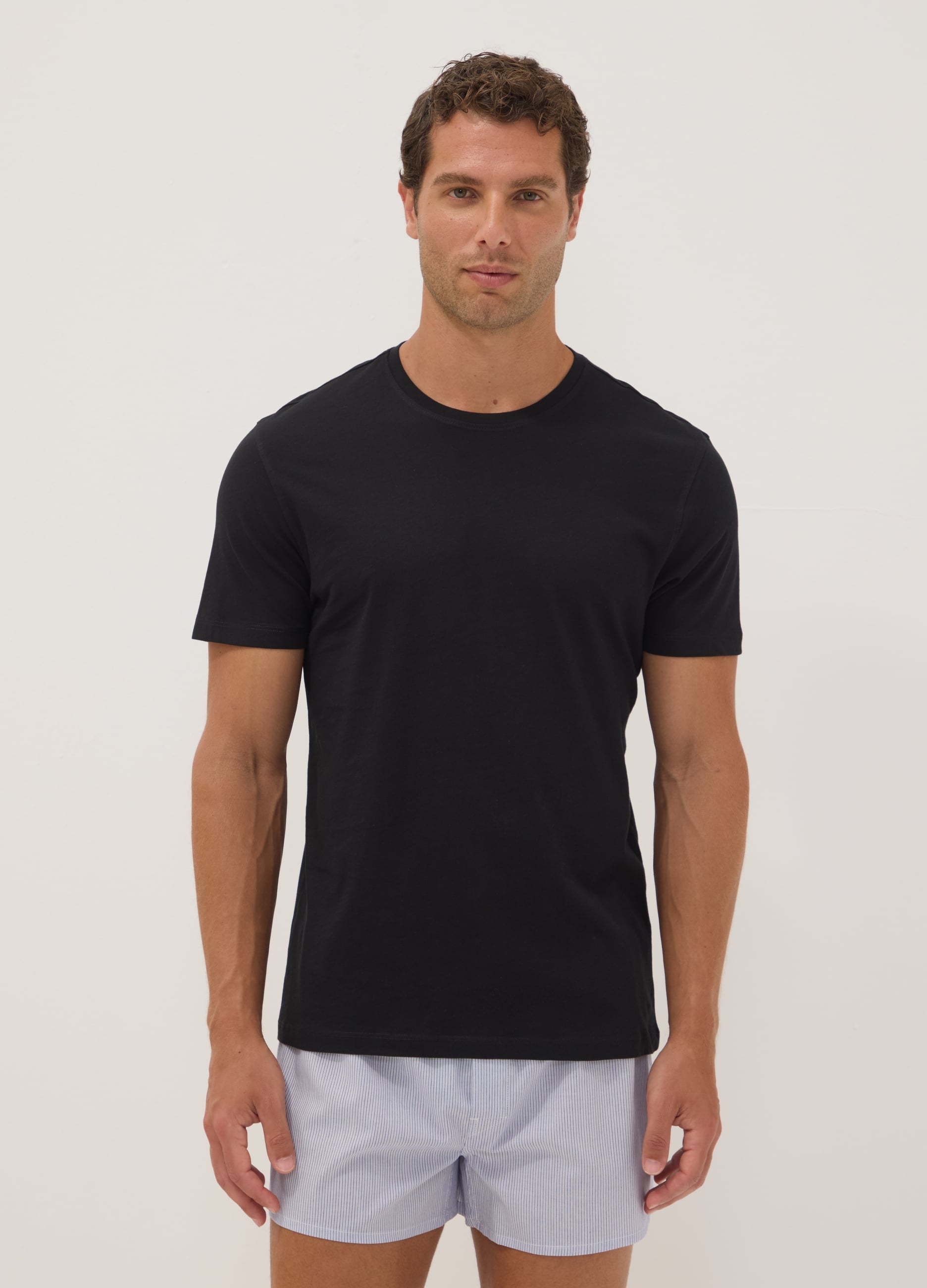 OVS, Bipack Di T-shirt Nere In Puro Cotone Extrafine A Girocollo, Uomo, Nero, Taglia: XXL