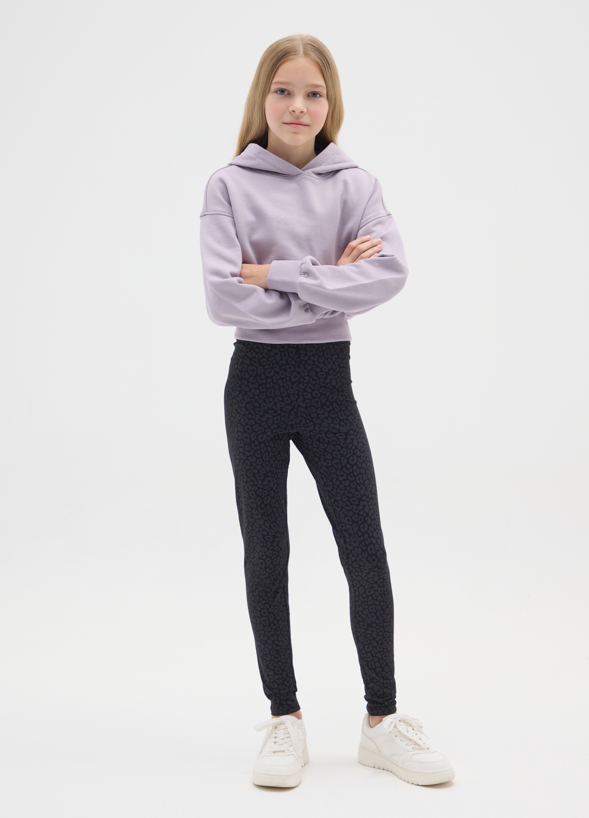 OVS KIDS, Leggings Ajustados De Algodón Elástico Negro Para Chicas, Niña, Gunmetal, Talla: 10-11