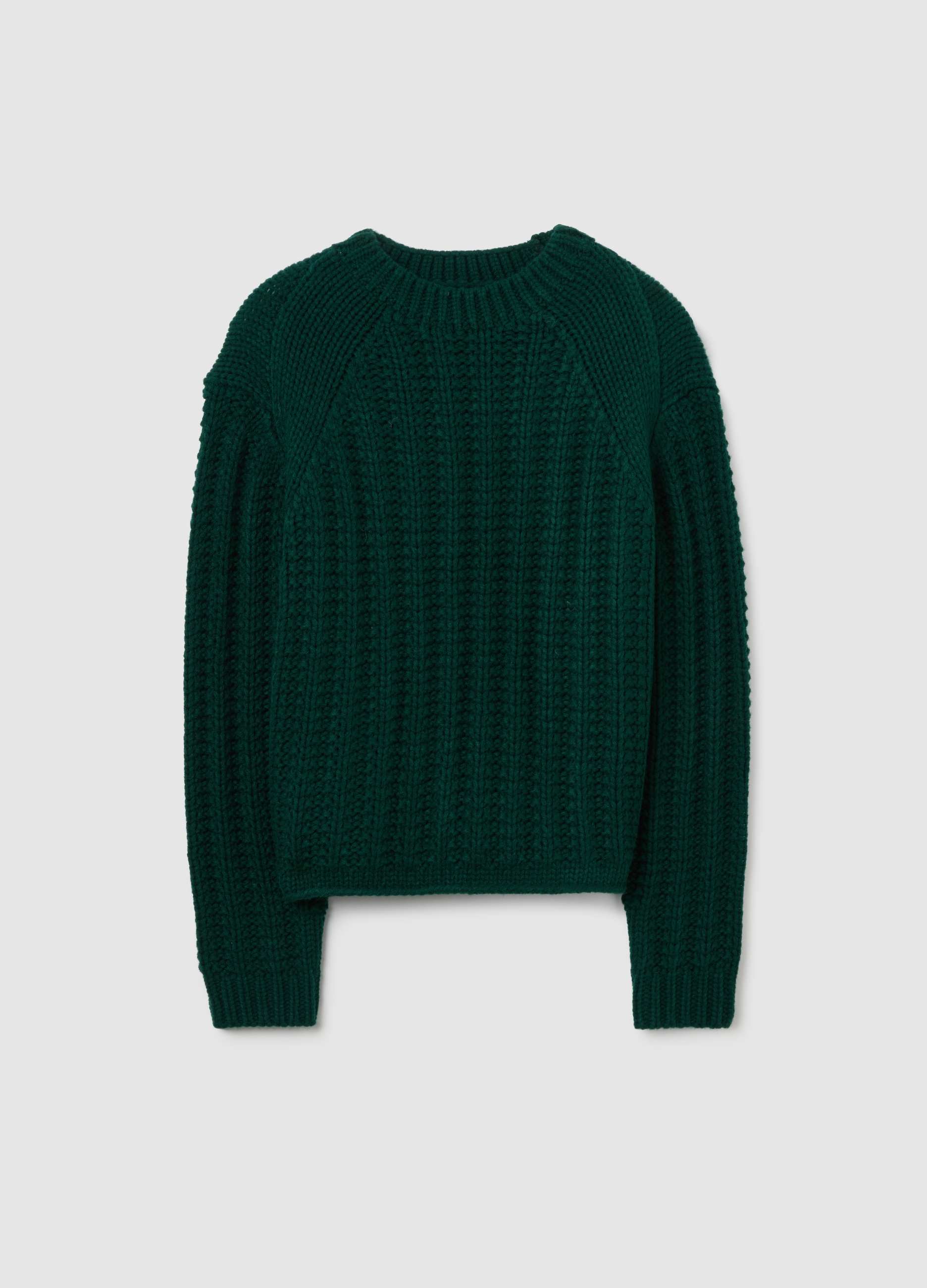 PIOMBO, Suéter Verde Con Tejido De Punto Y Ajuste Oversize, Mujer, Verde oscuro, Talla: 36