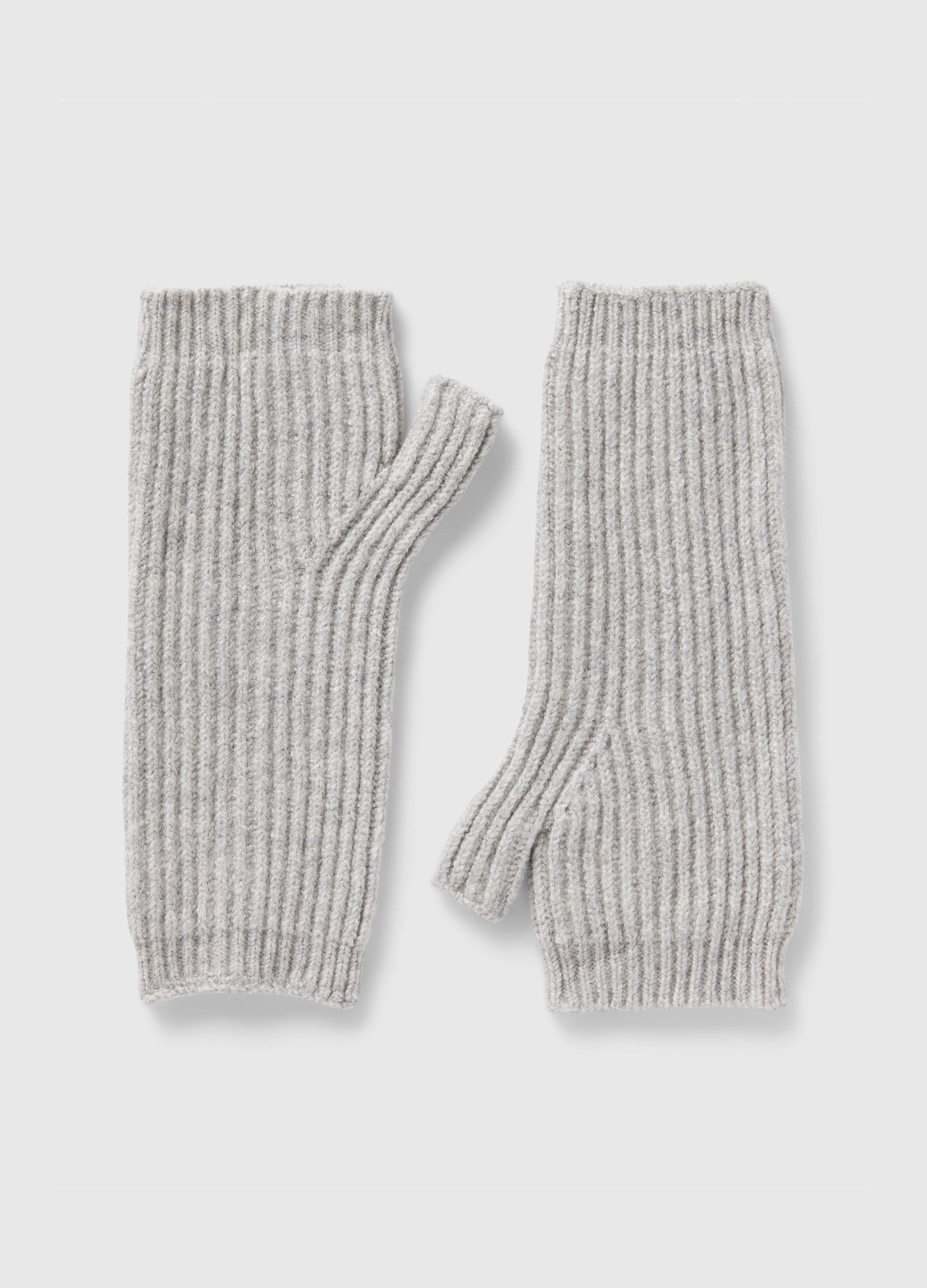 GAP, Guanti Cashsoft Mezze Dita A Costine, Donna, Grigio, Taglia: TAGLIA UNICA