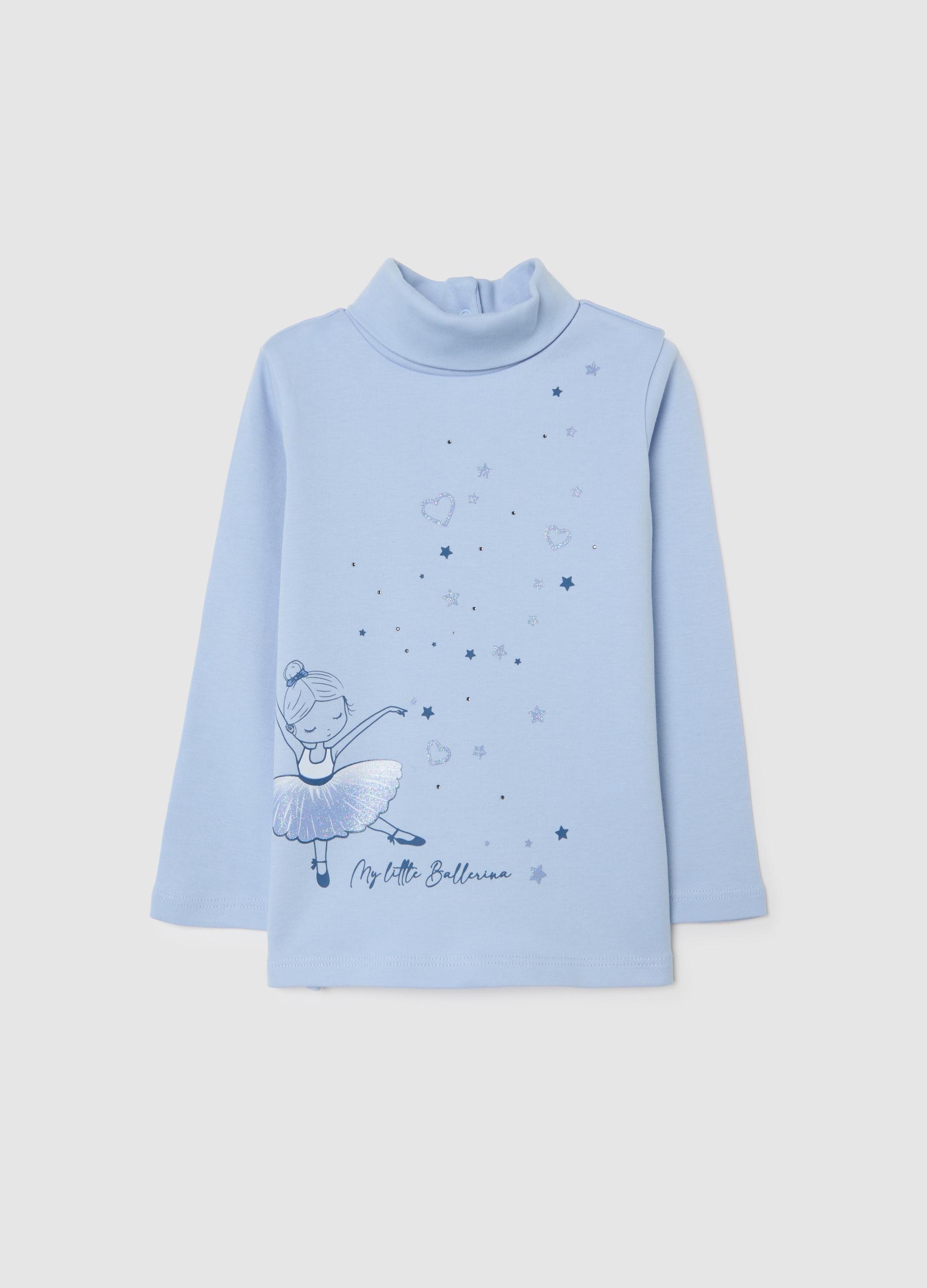 FAGOTTINO, Camiseta Azul De Niña En Algodón Puro, Ajuste Regular Con Estampado, Niña, Azul oscuro, Talla: 24-30