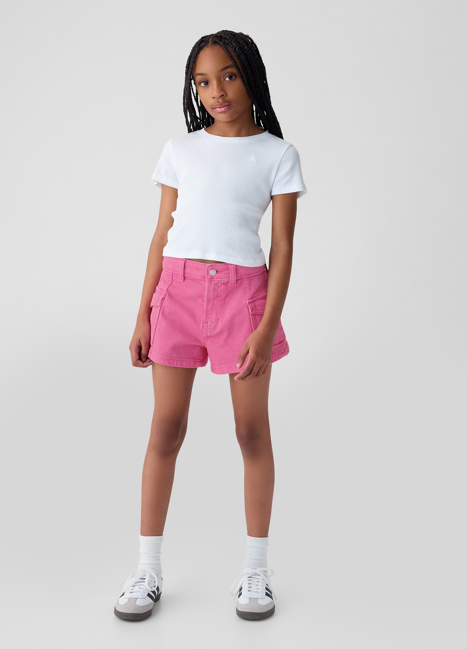 OVS, Shorts Cargo In Denim A Vita Alta, Bambina, Rosa, Taglia: 5Y/107-114