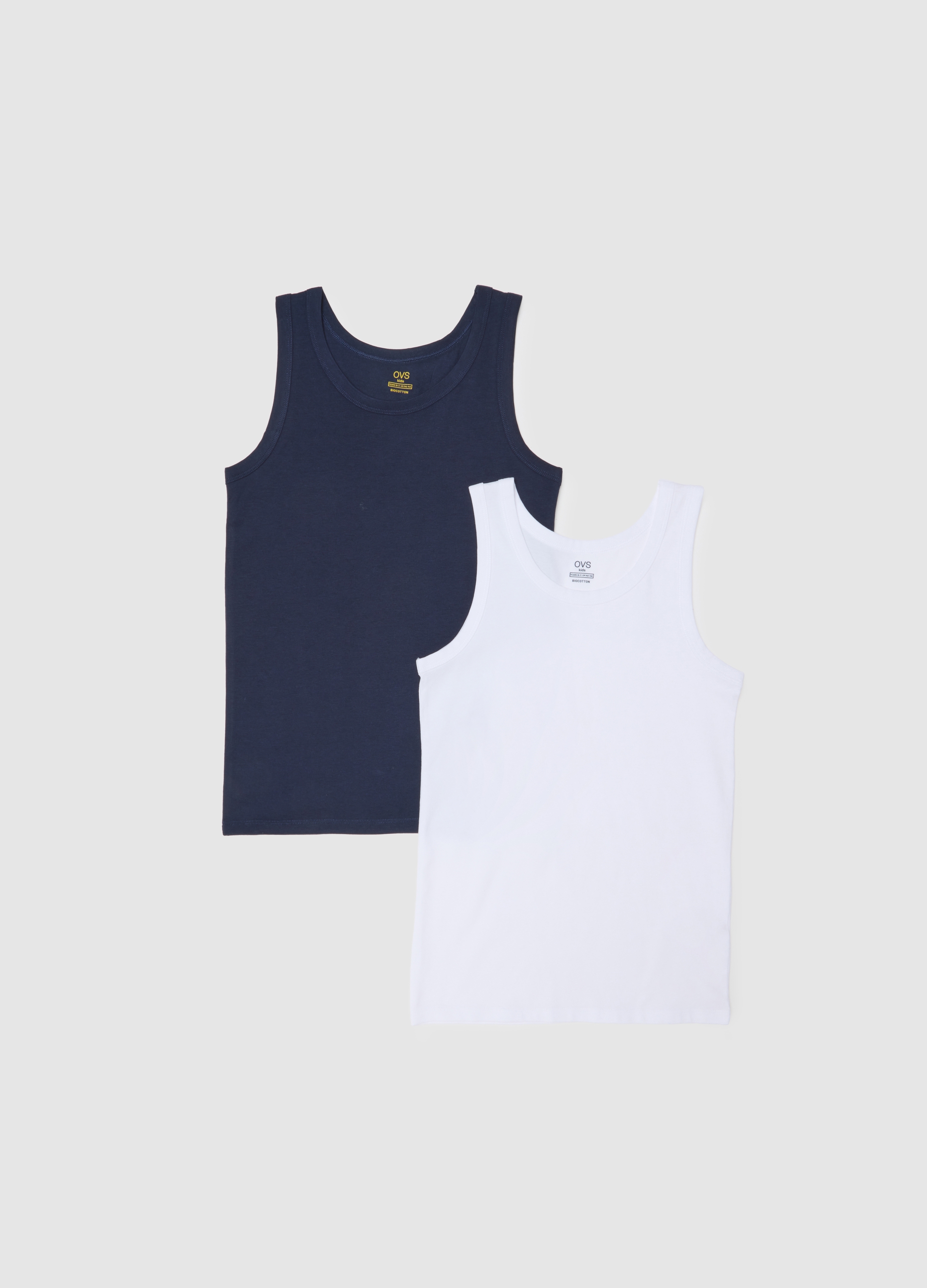 OVS KIDS, Set Bipack Canottiere Da Ragazzo In Cotone Multicolor Regular Fit, Bambino, Multicolor, Taglia: 10-11