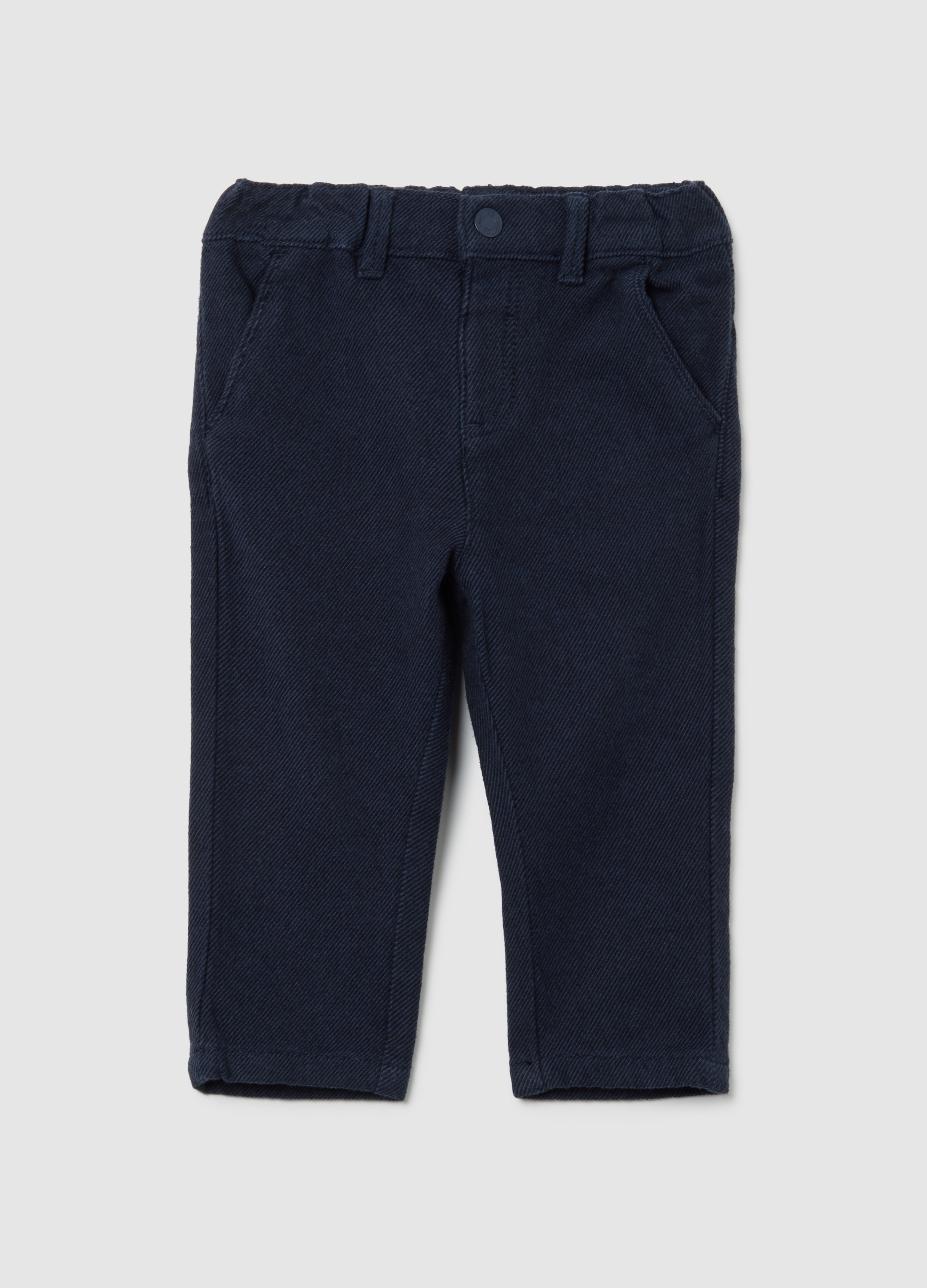 FAGOTTINO, Pantaloni Da Bimbo In Misto Cotone Elasticizzato Blu Regular Fit, Niño, Azul oscuro, Talla: 12-18