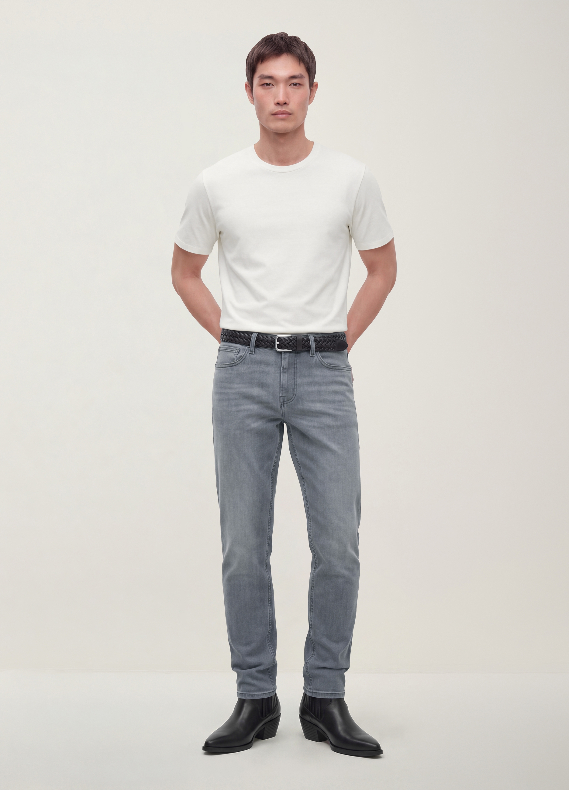 REPUBLIC OF DENIM, Jeans Grigi In Cotone Elasticizzato Skinny Fit, Uomo, Grigio, Taglia: 44