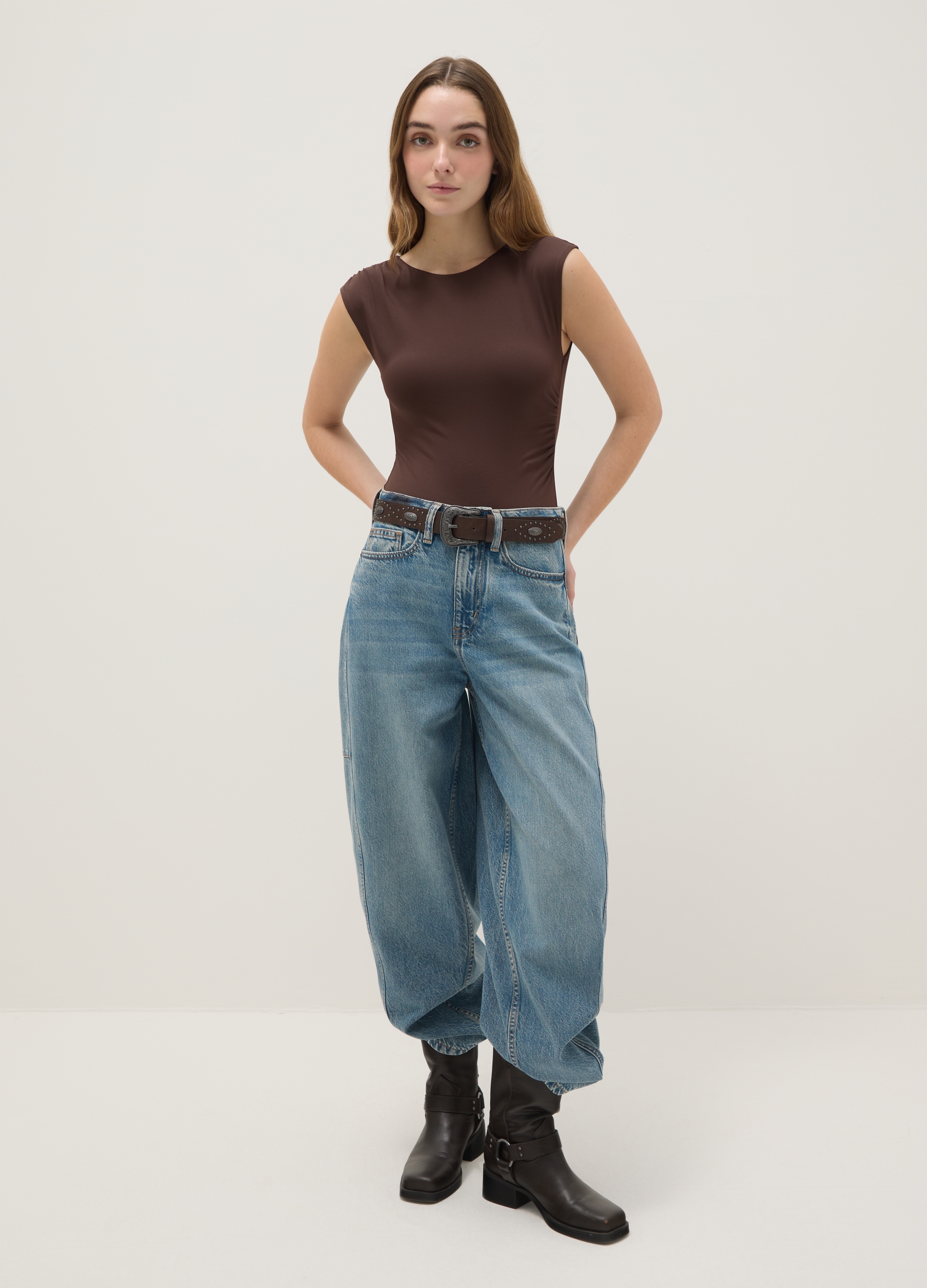 B.ANGEL, Body De Tejido Elástico Marrón Ajuste Regular, Mujer, Marrón oscuro, Talla: 40