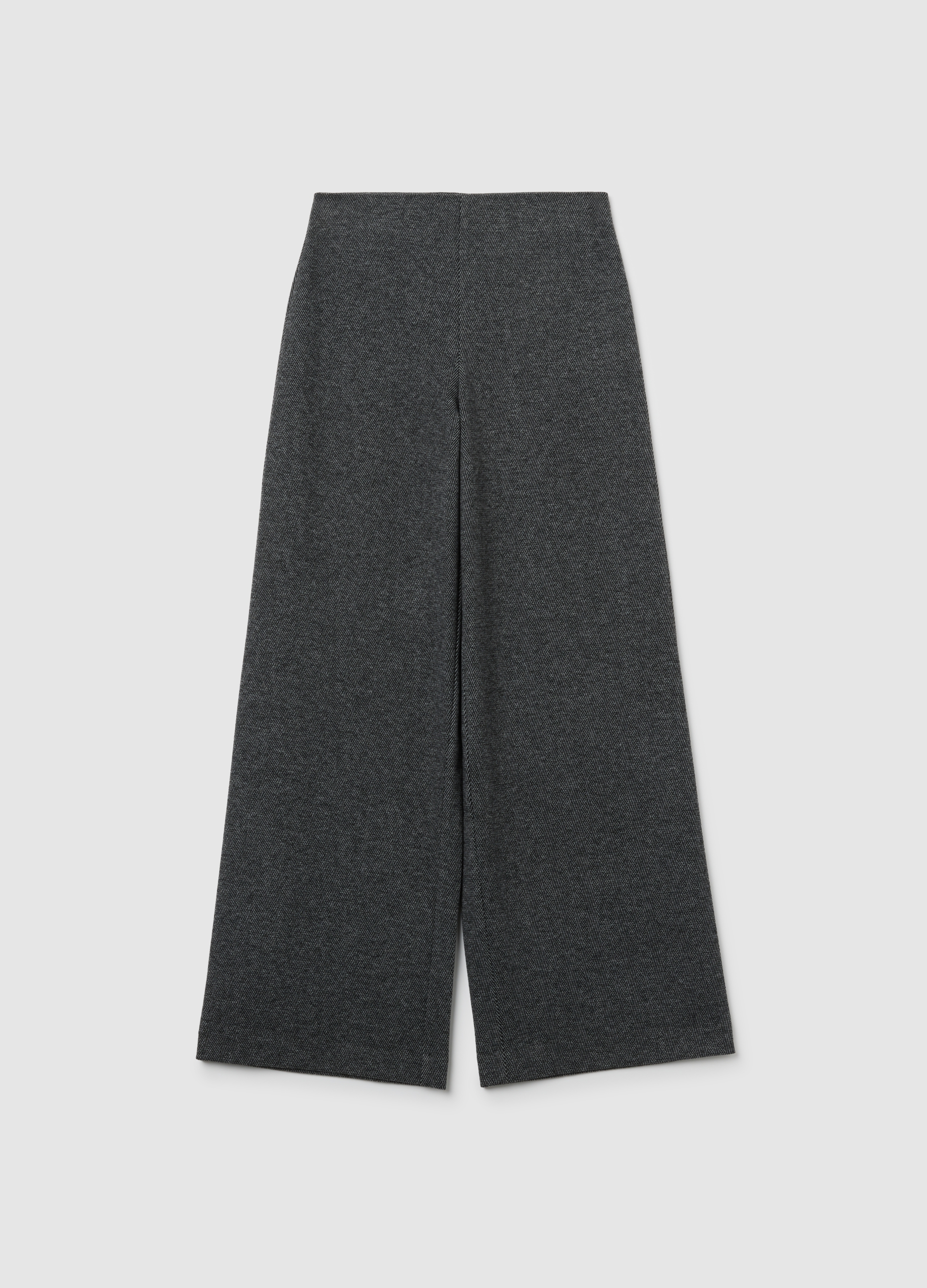 B.ANGEL, Pantalones Grises De Pierna Ancha Y Elásticos, Mujer, Negro, Talla: 40