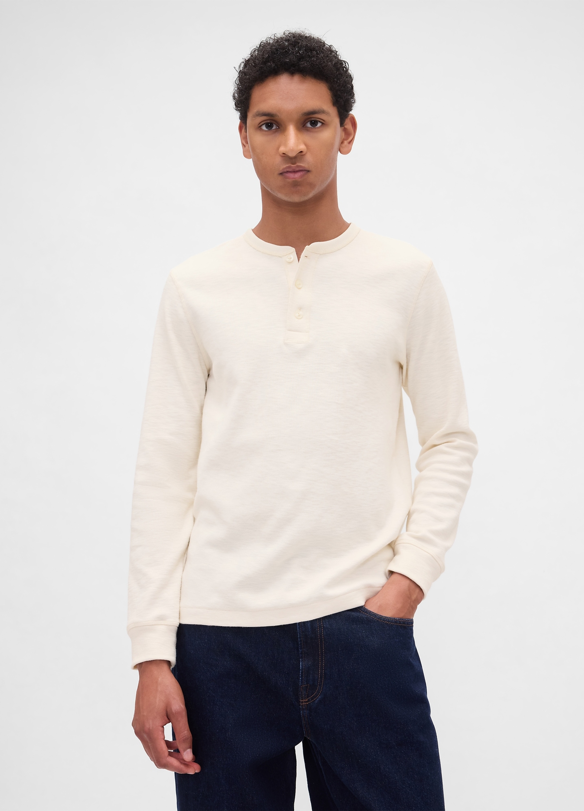 GAP, Maglietta Manica Lunga In Cotone, Uomo, Bianco, Taglia: XS