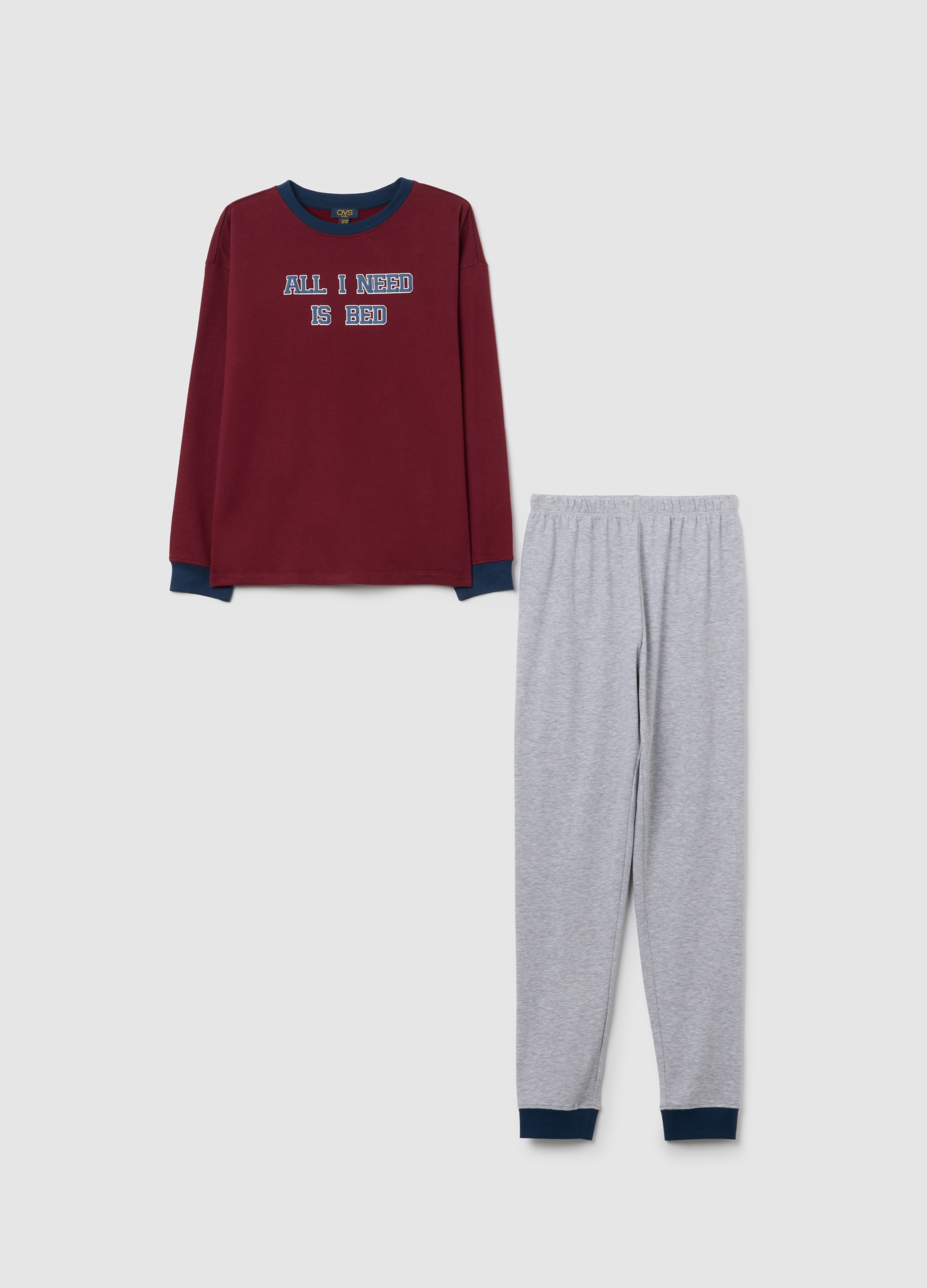 OVS KIDS, Pigiama Da Bambino In Puro Cotone Multicolor Regular Fit, Multicolor, Taglia: 10-11