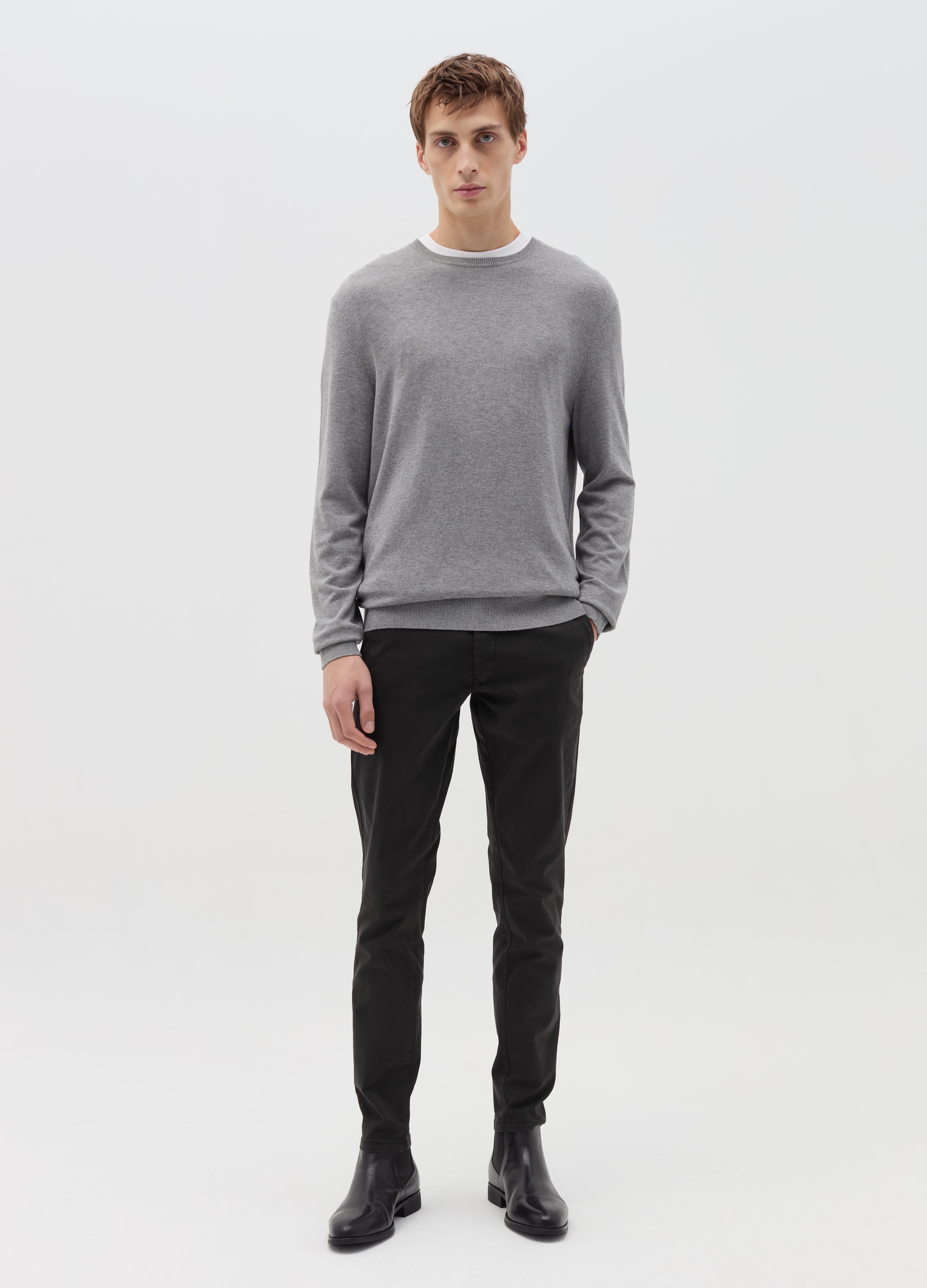 OVS, Chinos De Algodón Elástico Color Liso, Hombre, Negro, Talla: 50
