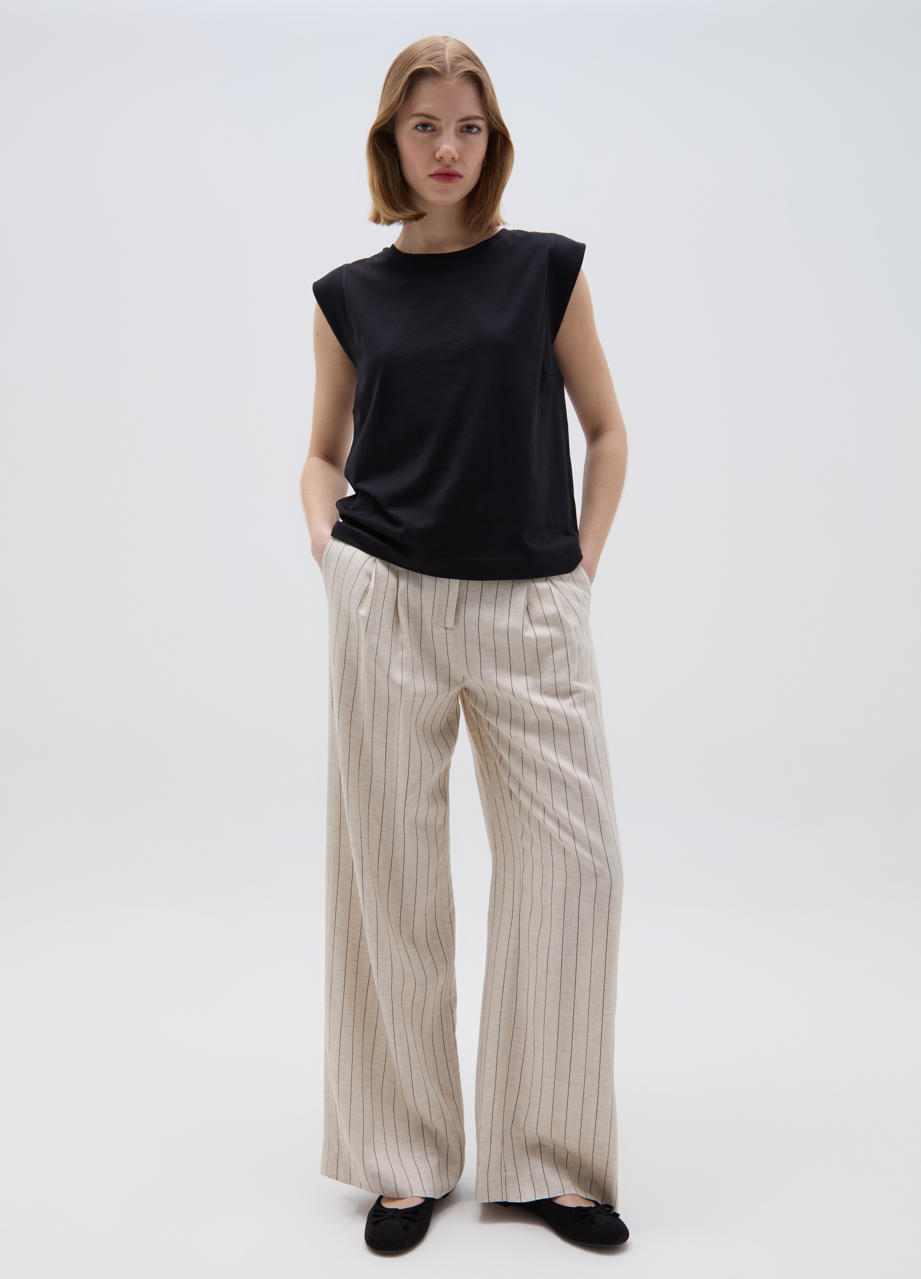 OVS , T-shirt Smanicata Relaxed Fit, Donna, Nero, Taglia: S