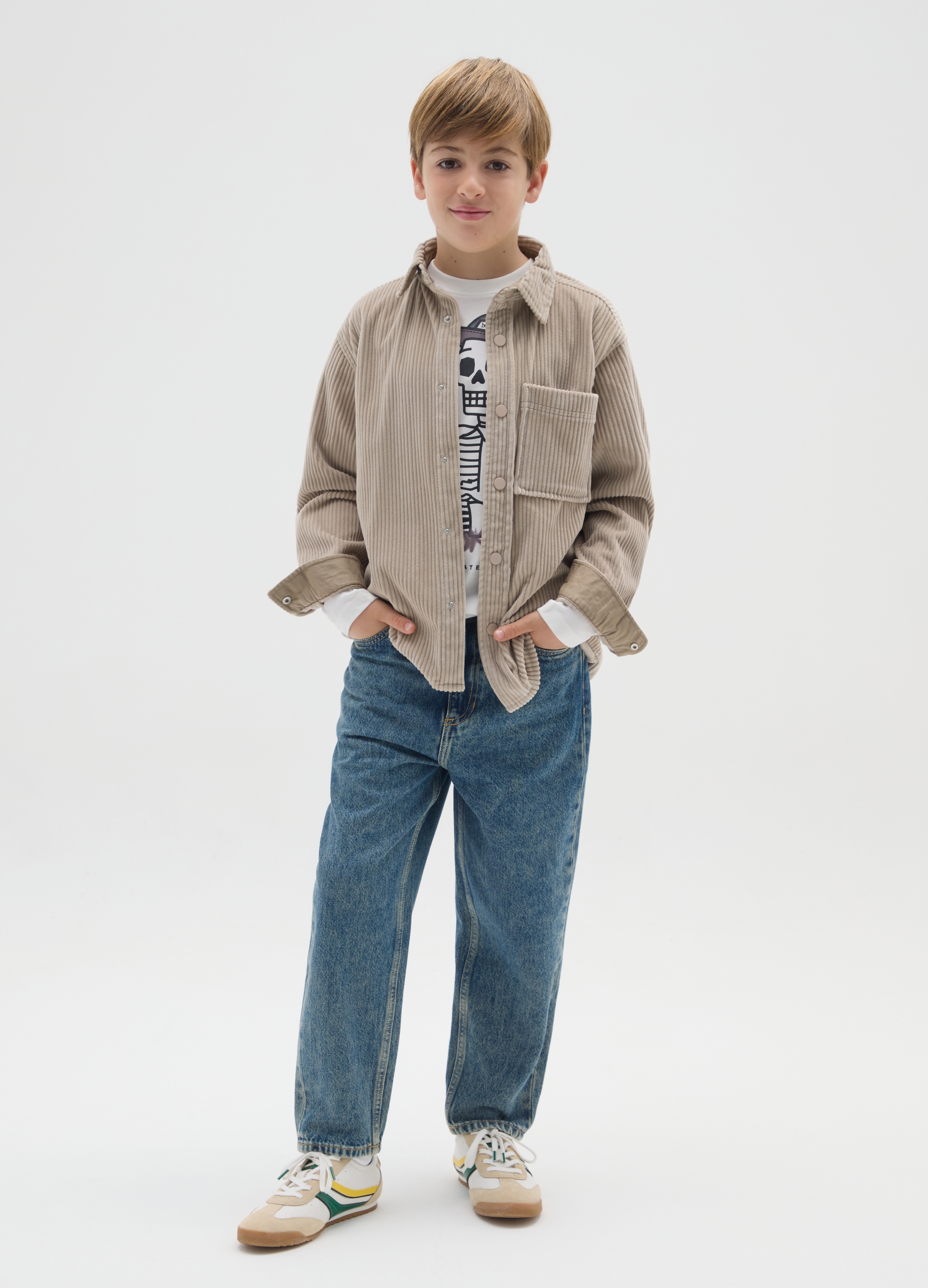 REPUBLIC OF DENIM, Jeans Baggy Da Ragazzo In Puro Cotone Denim, Bambino, Denim, Taglia: 11-12