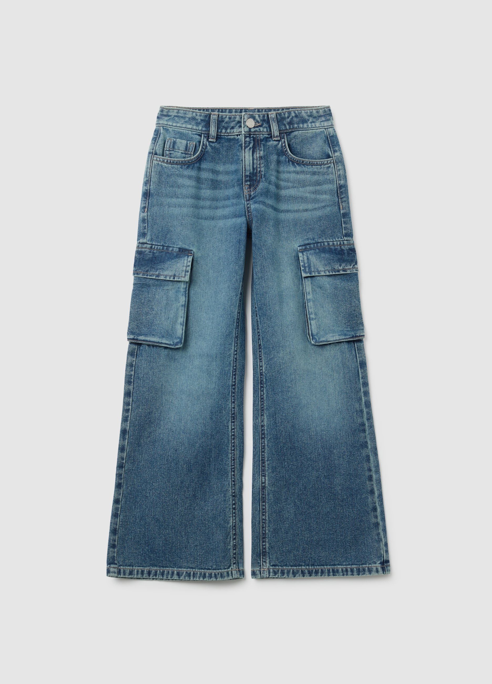 OVS, Jeans Da Ragazza In Puro Cotone Denim Regular Fit, Mädchen, Jeansblau, Größe: 10-11