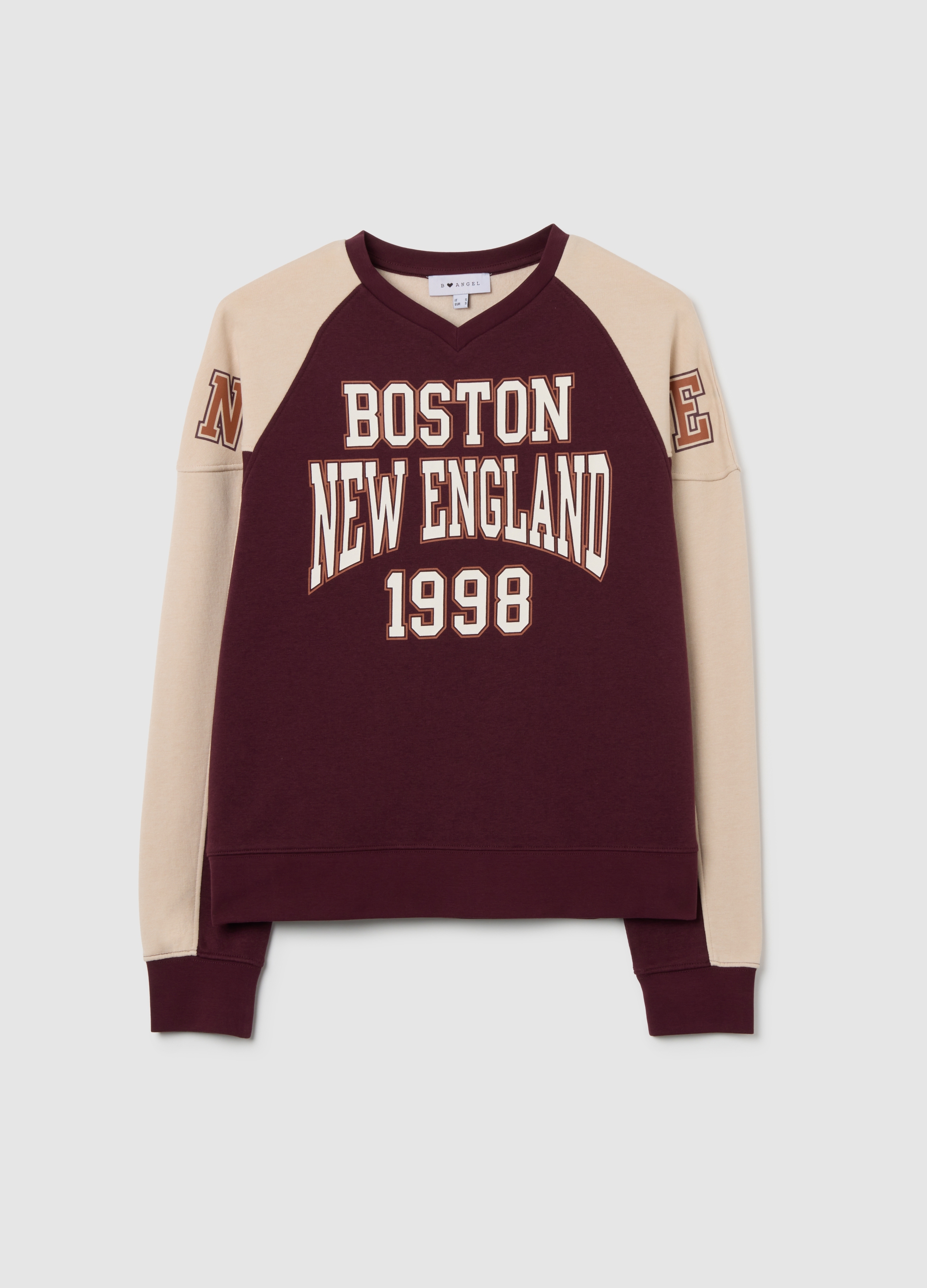 Sudadera Regular Fit De Mezcla De Algodón Multicolor Con Cuello Redondo, Mujer, Marrón beige, Talla: XS