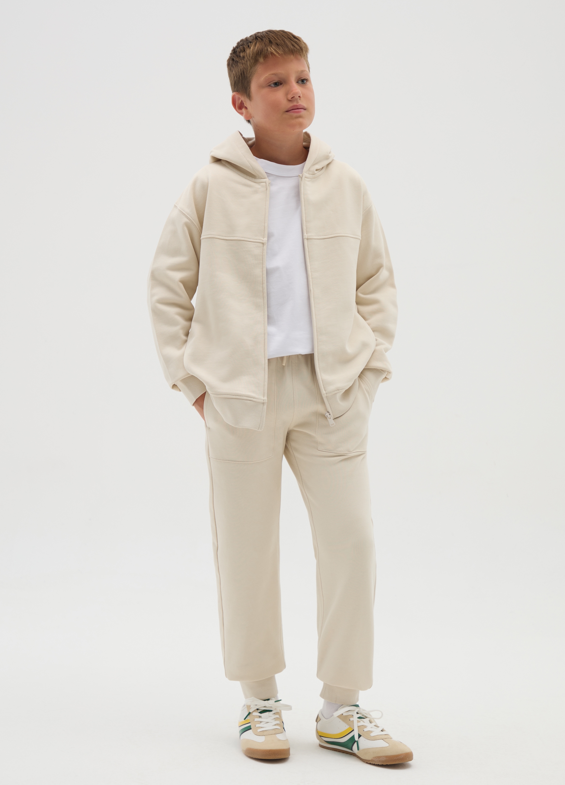 OVS, Jungen Beige Jogginghose Aus Reiner Baumwolle, Reguläre Passform, Junge, Hellbeige, Größe: 10-11