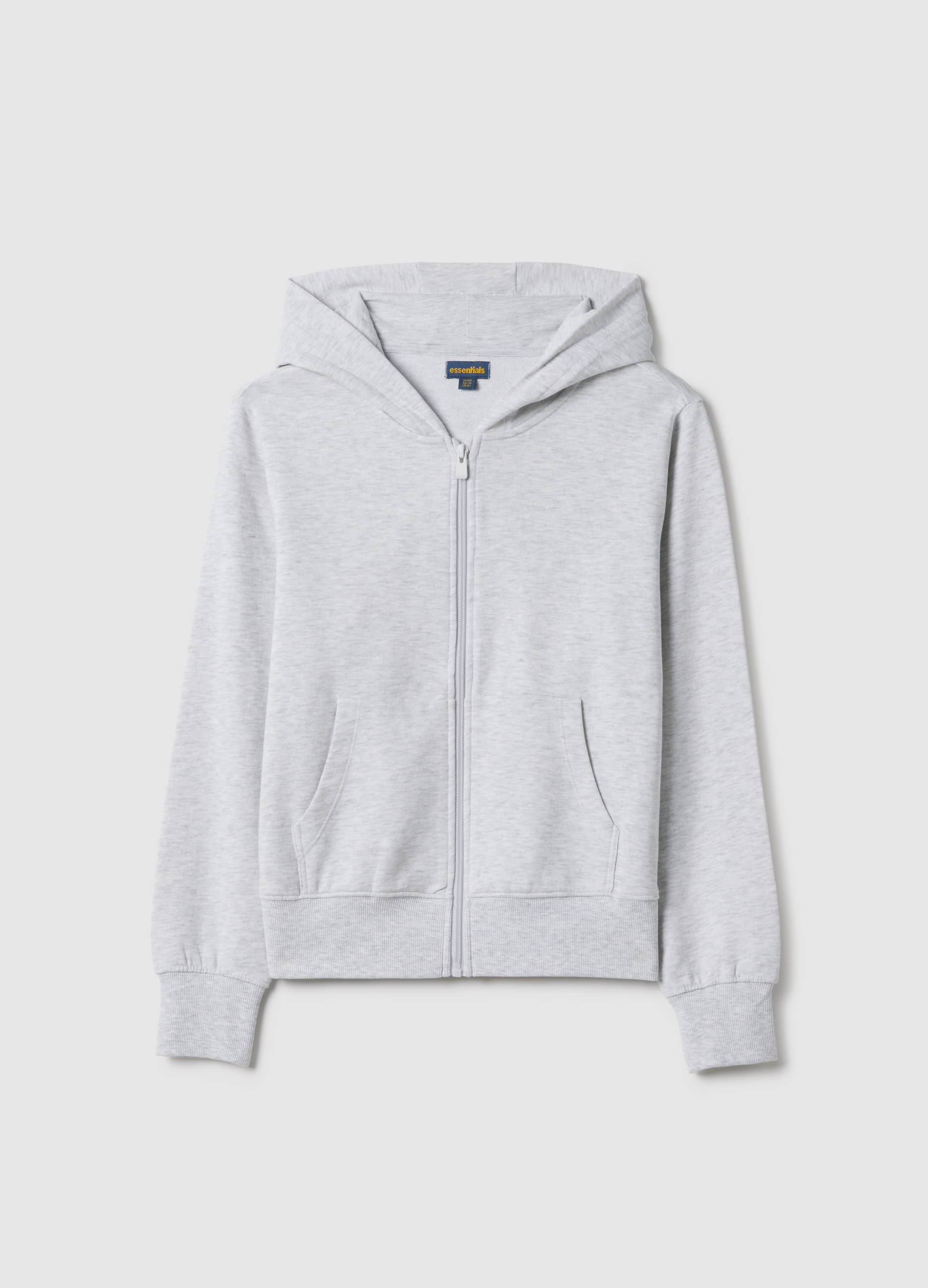 OVS KIDS, Sudadera Gris De Algodón Puro Para Niñas, Corte Regular Con Cremallera, Niña, Gris jaspeado, Talla: 10-11