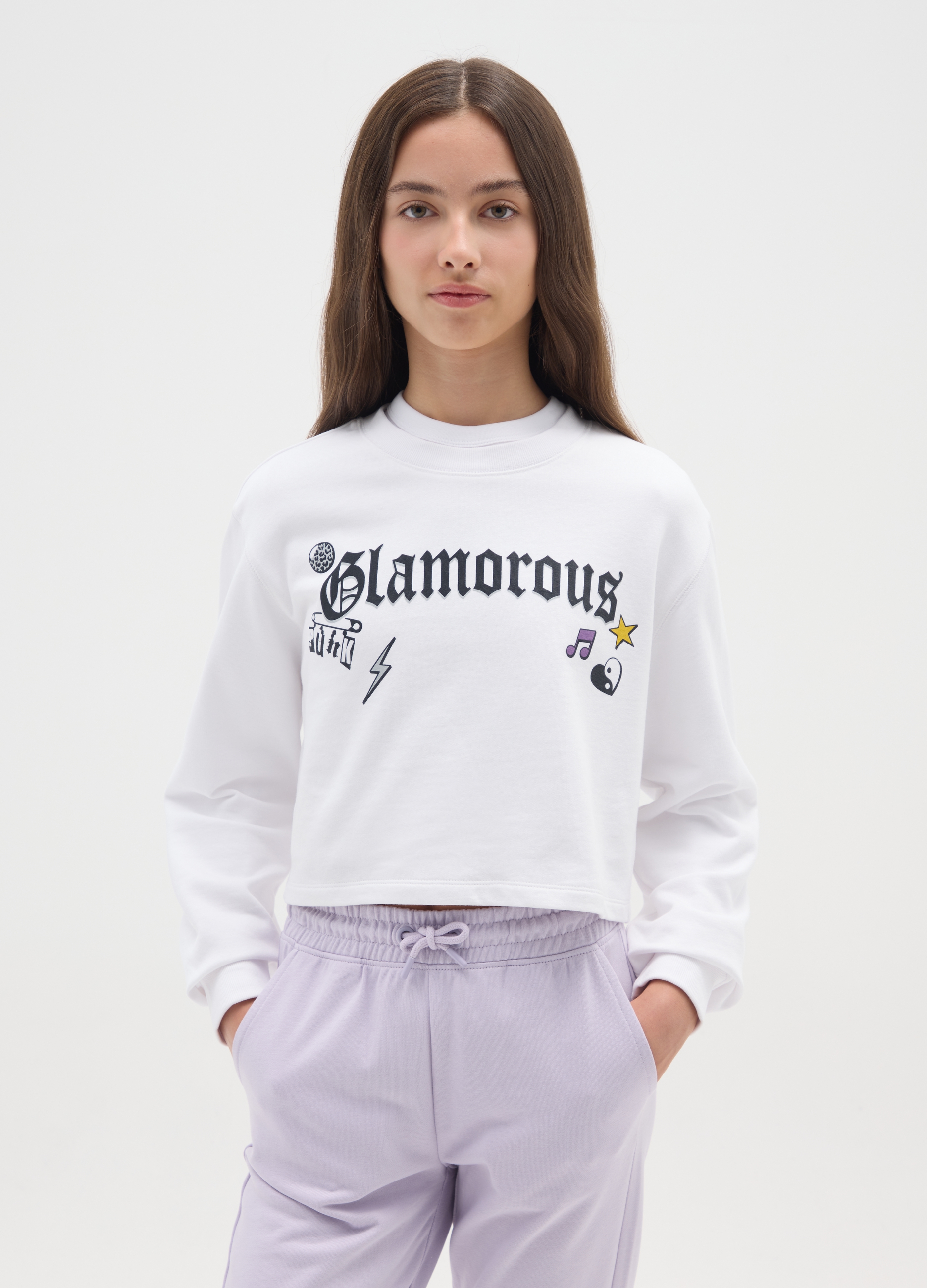 OVS KIDS, Felpa Bianca In Cotone Per Bambina, Bianco, Taglia: 12-13