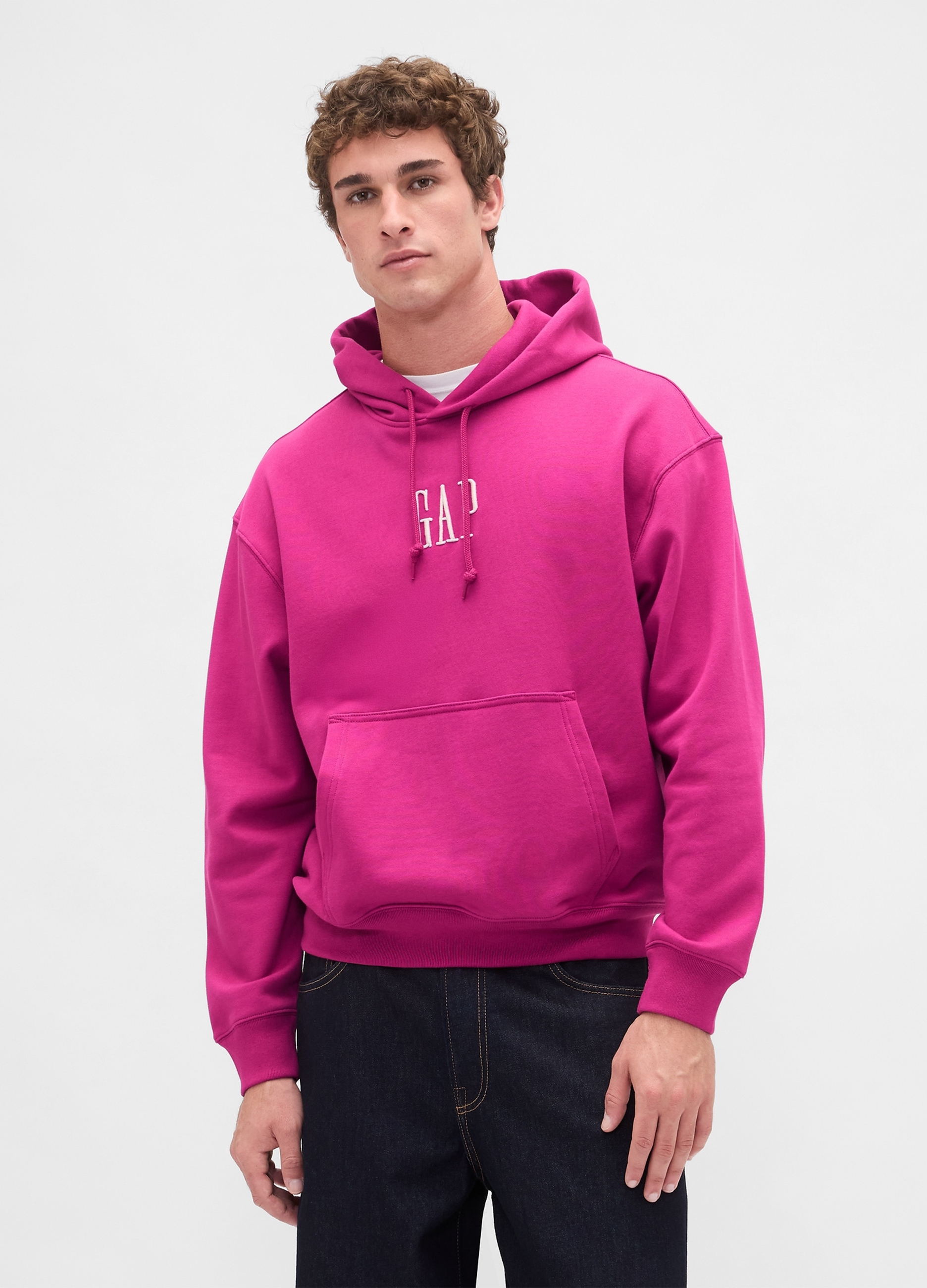 GAP, Felpa Con Cappuccio E Logo Gap, Uomo, Rosa, Taglia: M