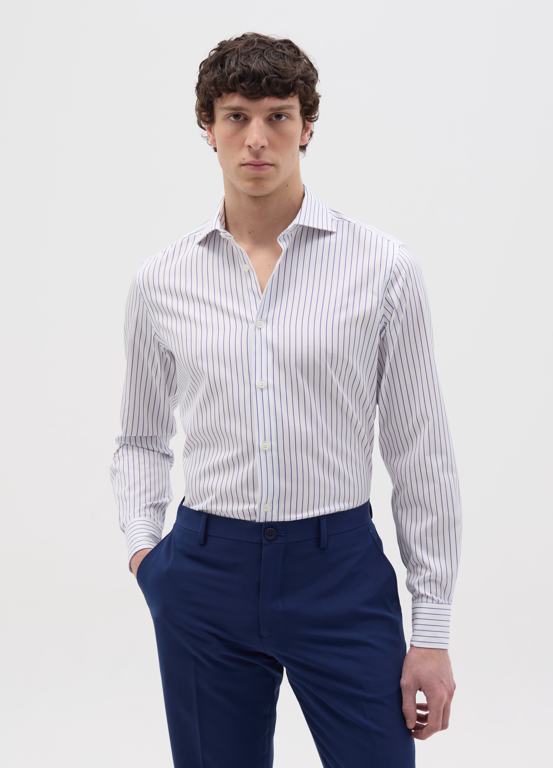 OVS , Camicia Slim Fit No Iron A Righe, Uomo, Multicolor, Taglia: 38