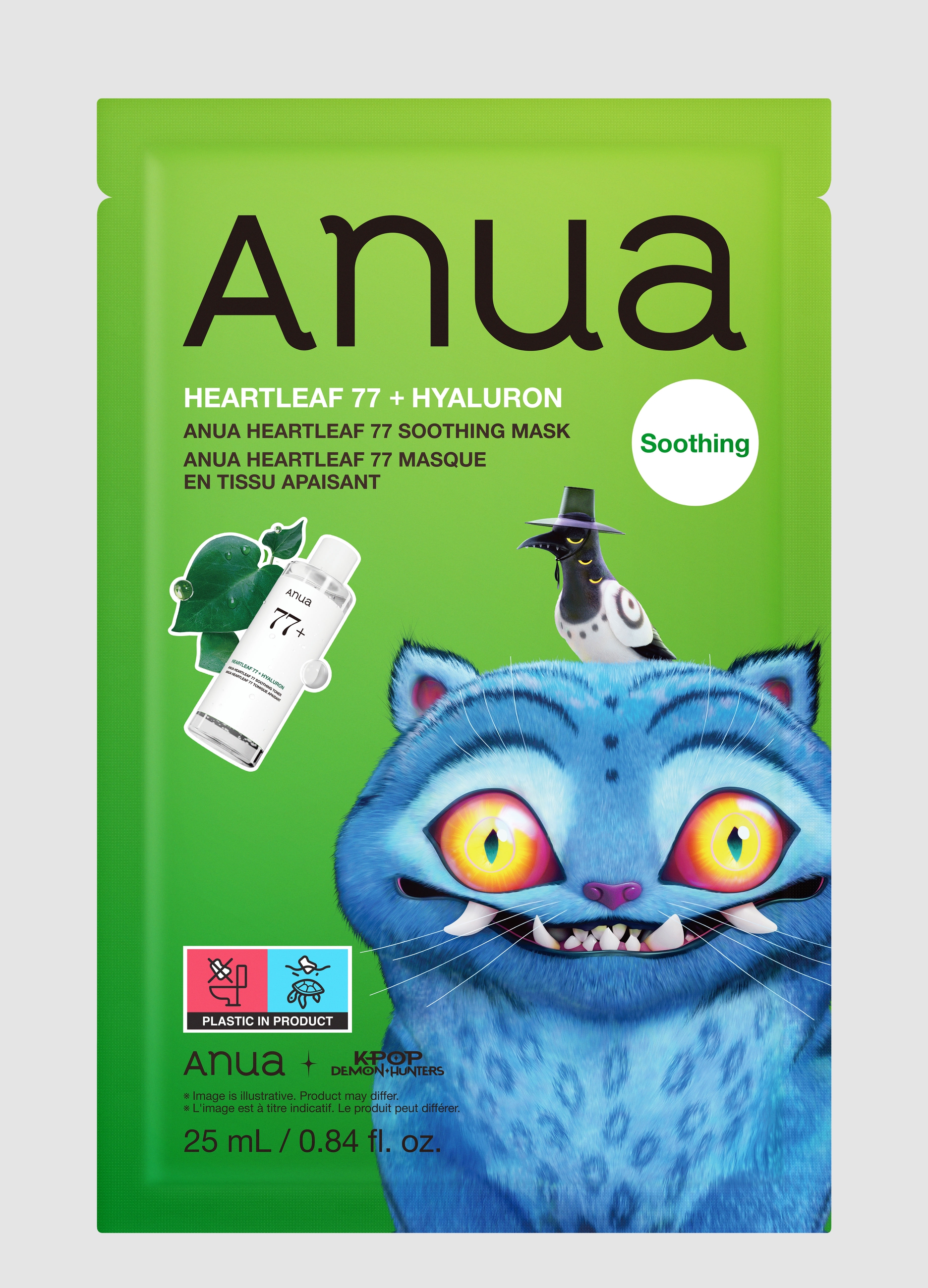 ANUA, Heartleaf 77 Soothing Mask 25ml - Anua Kpop Demon Hunters, Donna, Verde, Taglia: FASUL