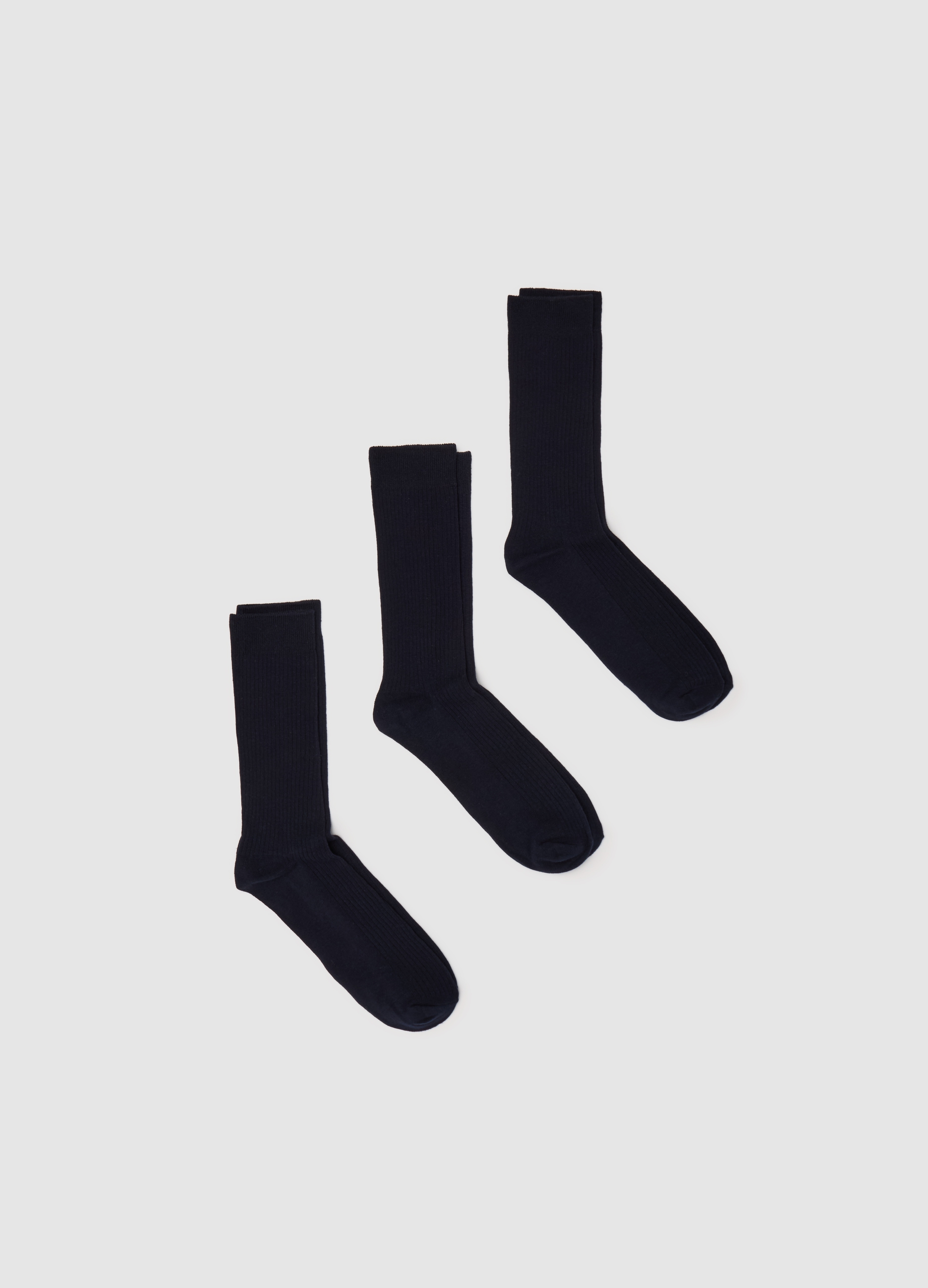 OVS , Tripack Calze Midi A Costine, Uomo, Blu, Taglia: 38-42