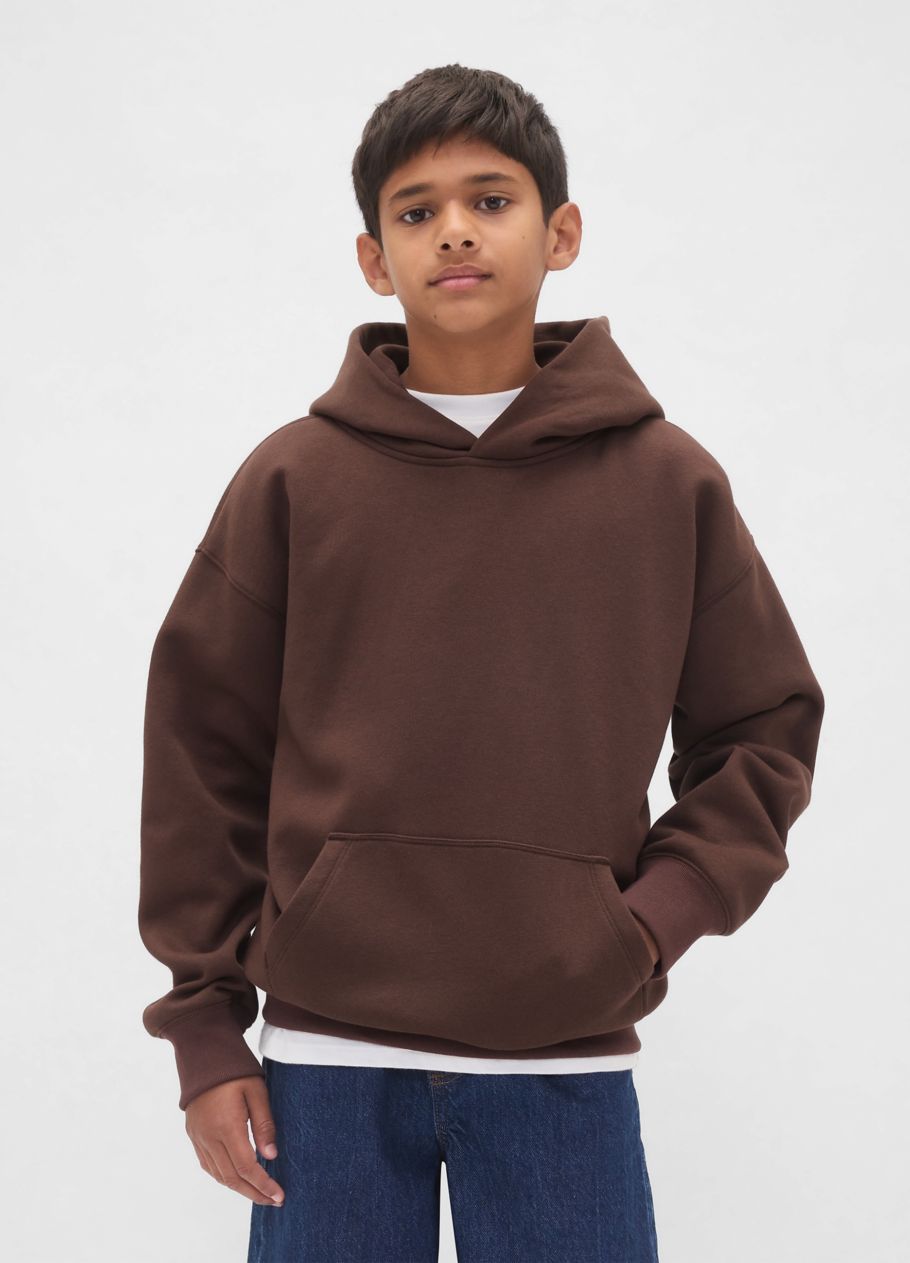 GAP KIDS, Felpa Con Cappuccio, Bambino, Marrone, Taglia: L/137-145