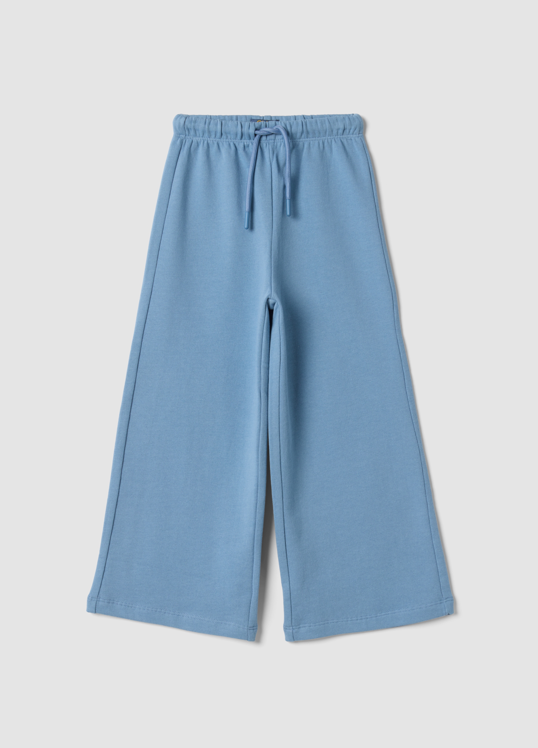 OVS KIDS, Pantaloni Azzurri In Puro Cotone Con Vita Elasticizzata Regular Fit, Bambina, Azzurro, Taglia: 7-8
