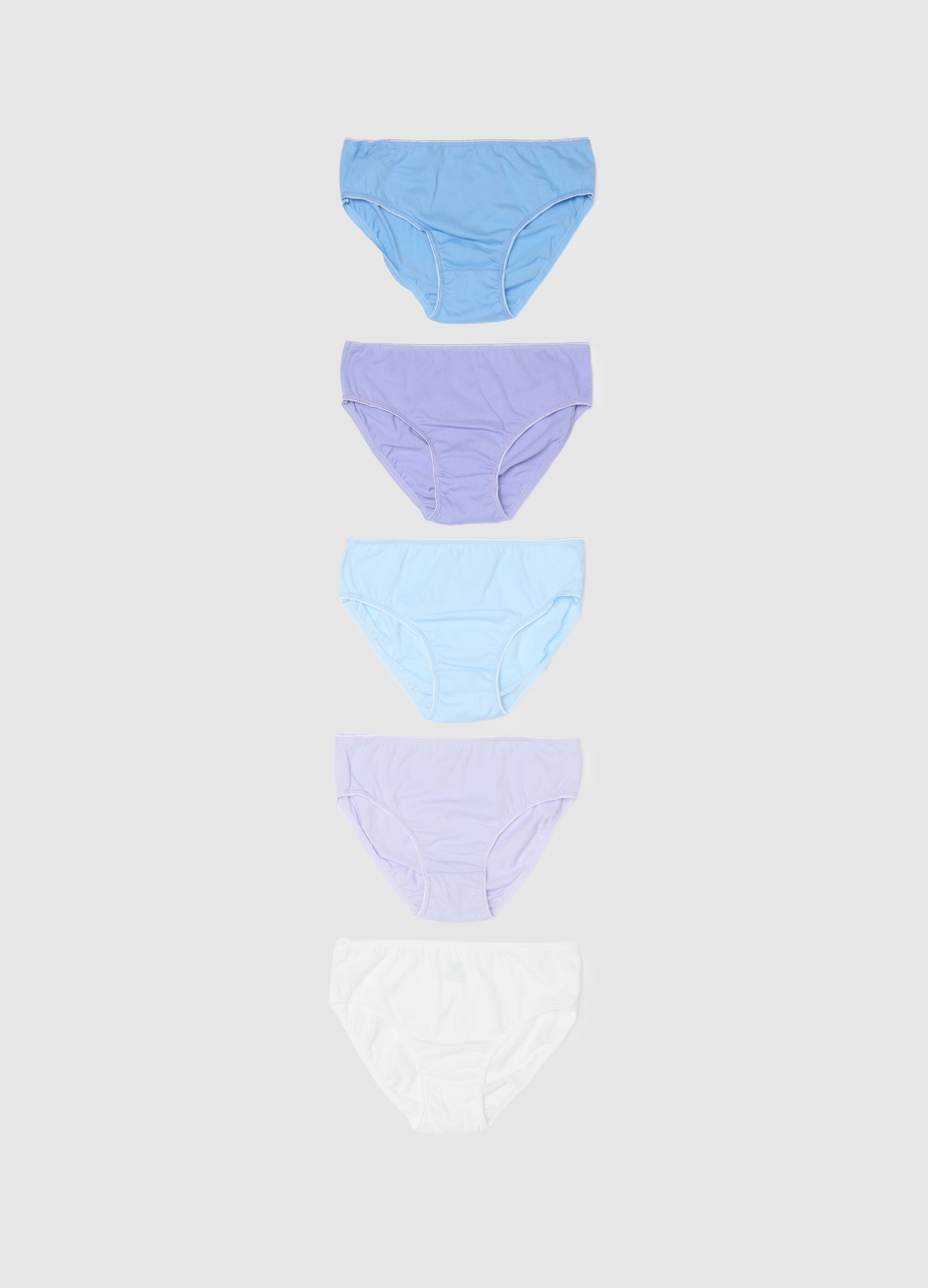 Set De Braguitas De Niña Multicolor De Puro Algodón, Niña, Azul Cielo/Morado, Talla: 12-13