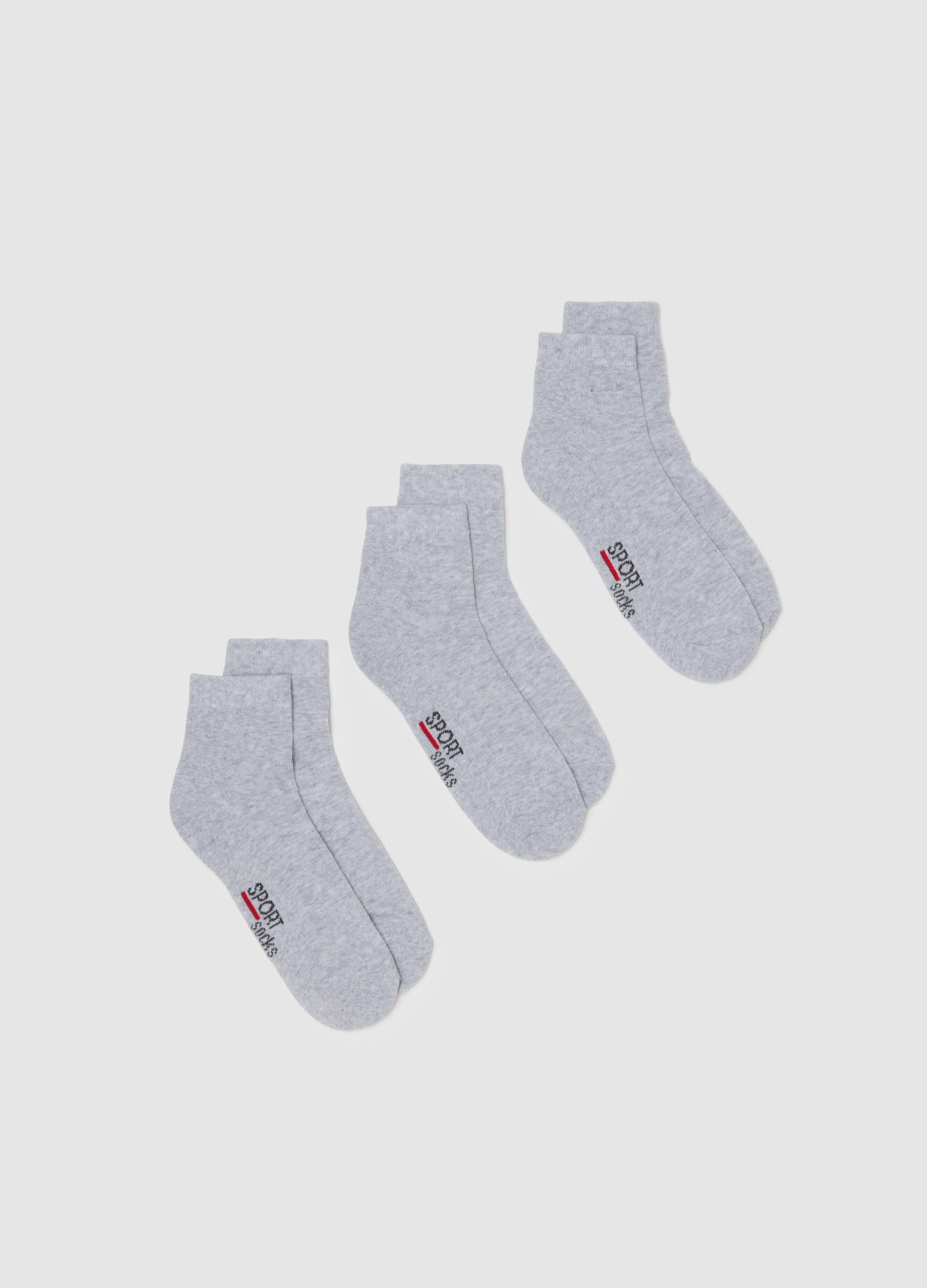 Conjunto De Calcetines Deportivos En Mezcla De Algodón Gris, Hombre, Gris claro jaspeado, Talla: 43/46
