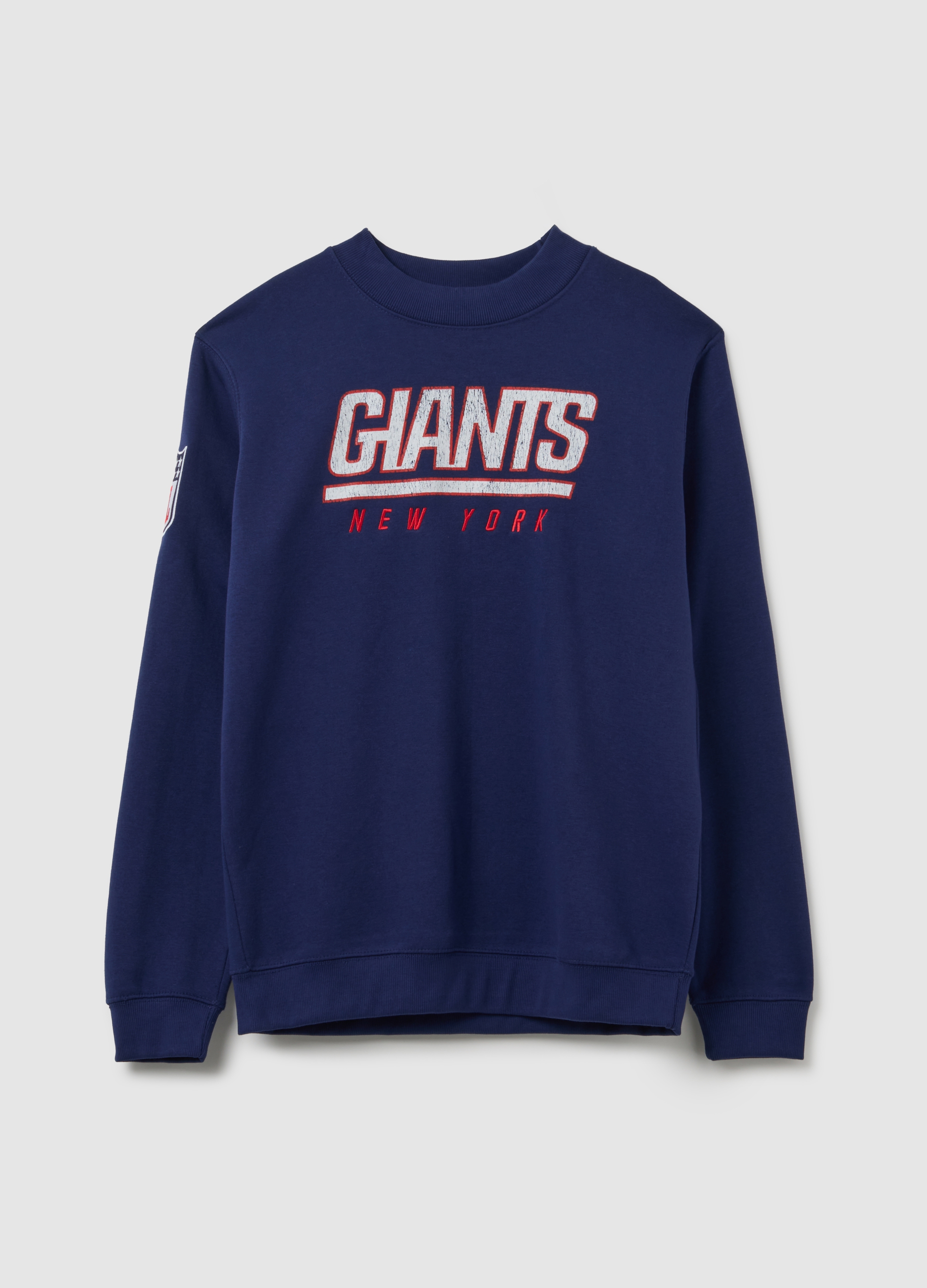 OVS, Felpa In Misto Cotone Blu Con Stampa Giants, Unisex, Blu, Taglia: S