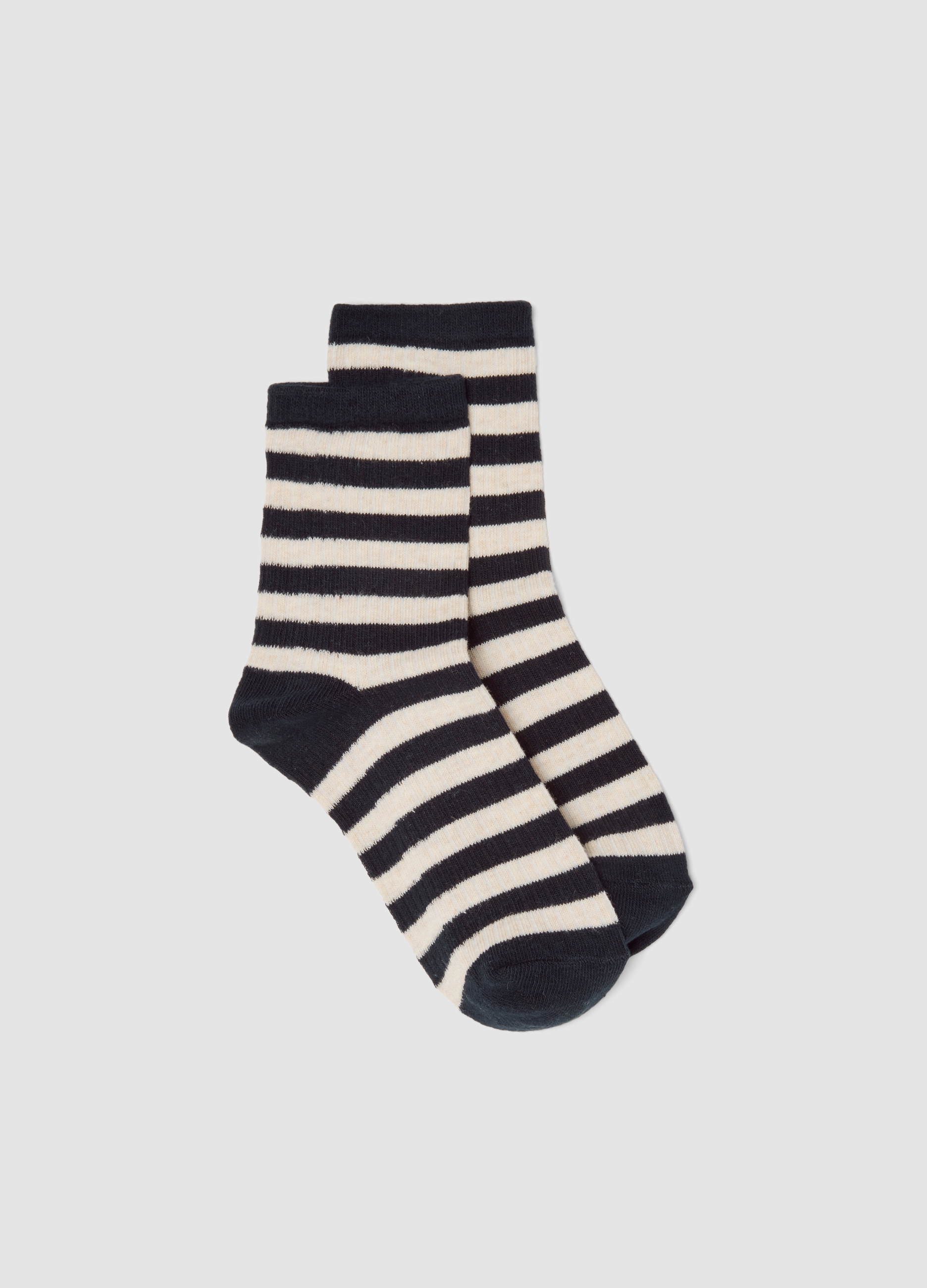 B.ANGEL, Calzini Blu In Cotone Organico Elasticizzato A Righe, Donna, Nero, Taglia: 39-41