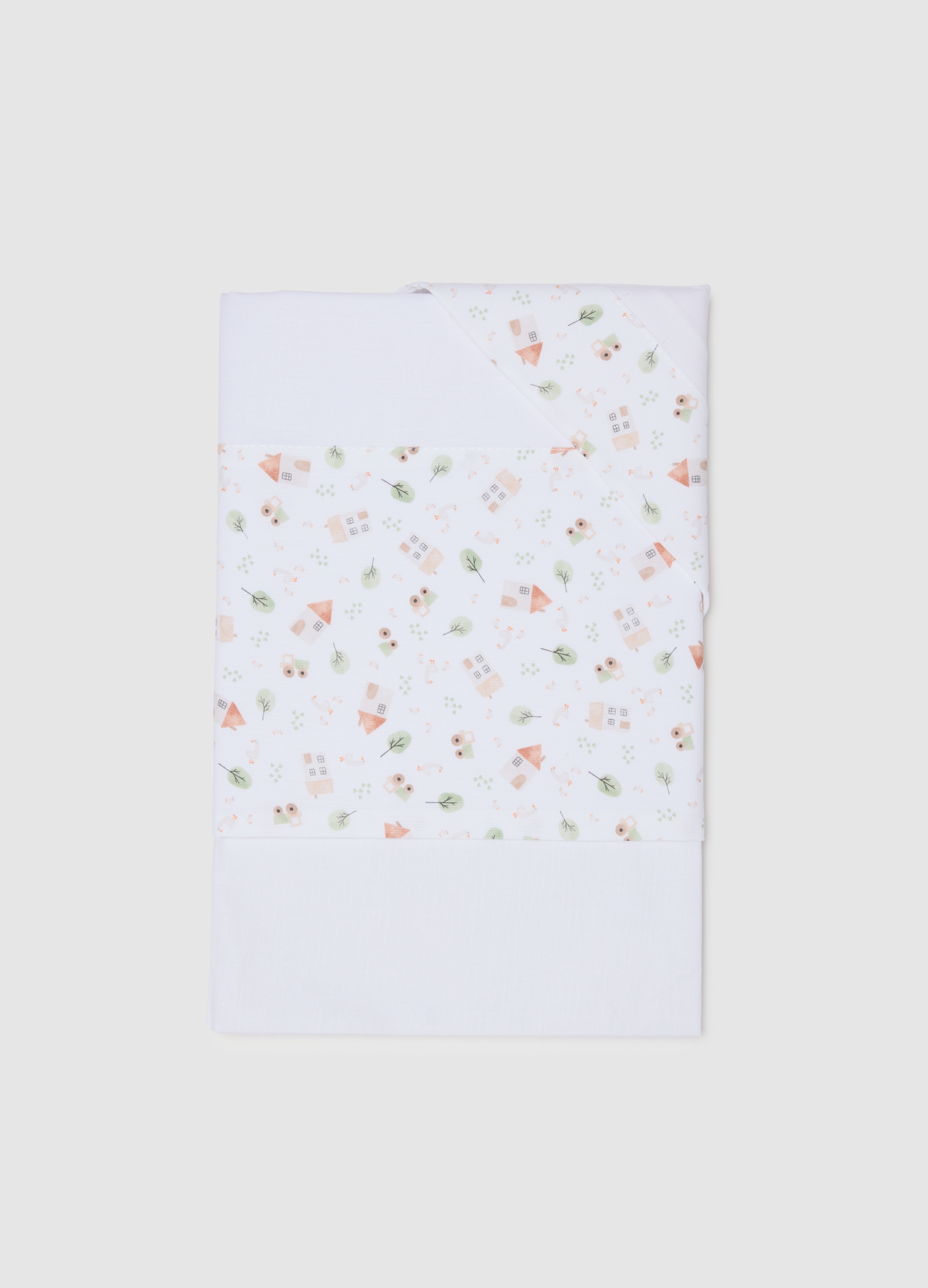 Lenzuolino Da Neonato In Puro Cotone Bianco, Unisex, White/Blue/Green, Talla: FASUL