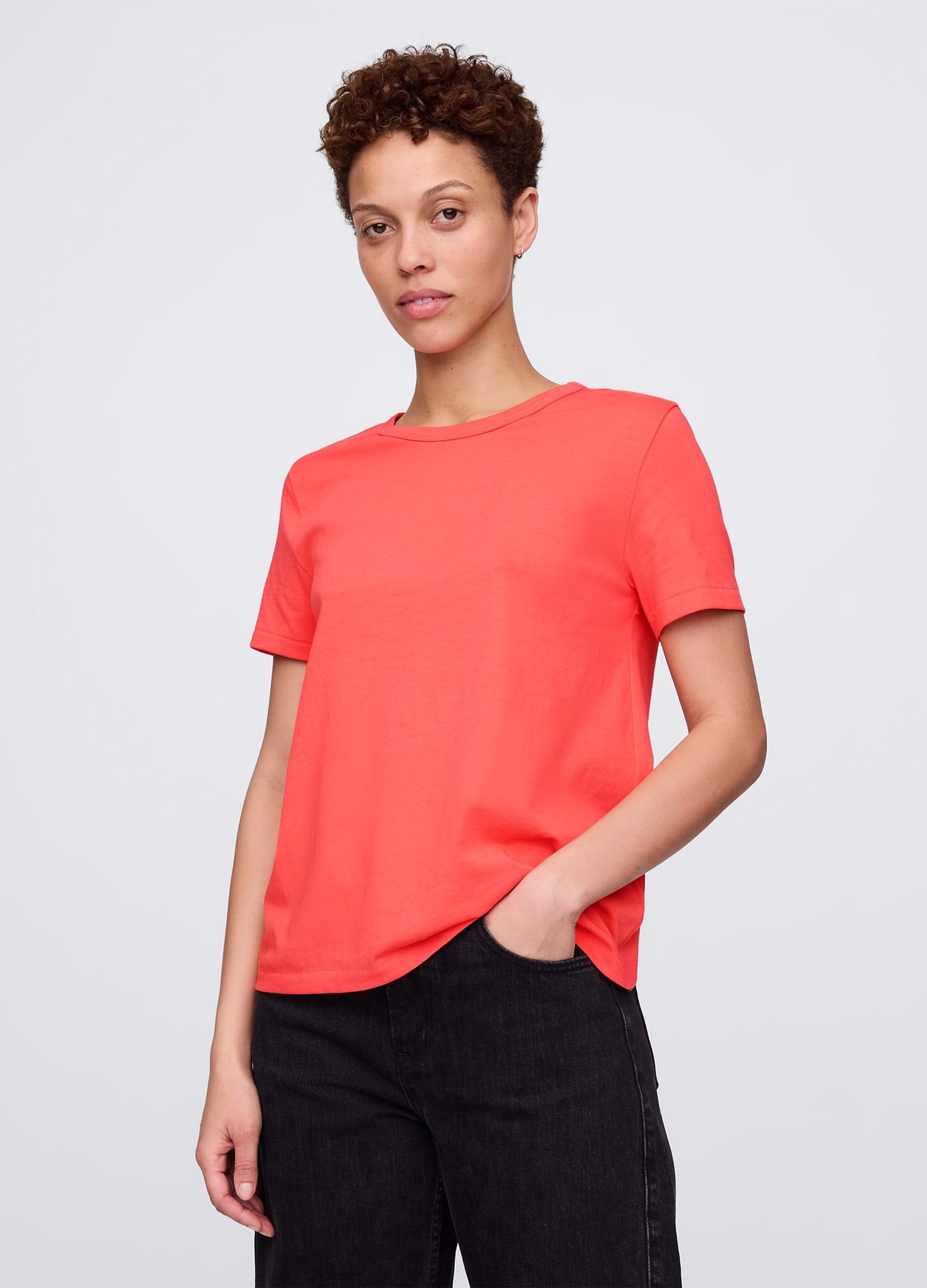 GAP, T-shirt Arancione In Puro Cotone, Donna, Arancione, Taglia: XS