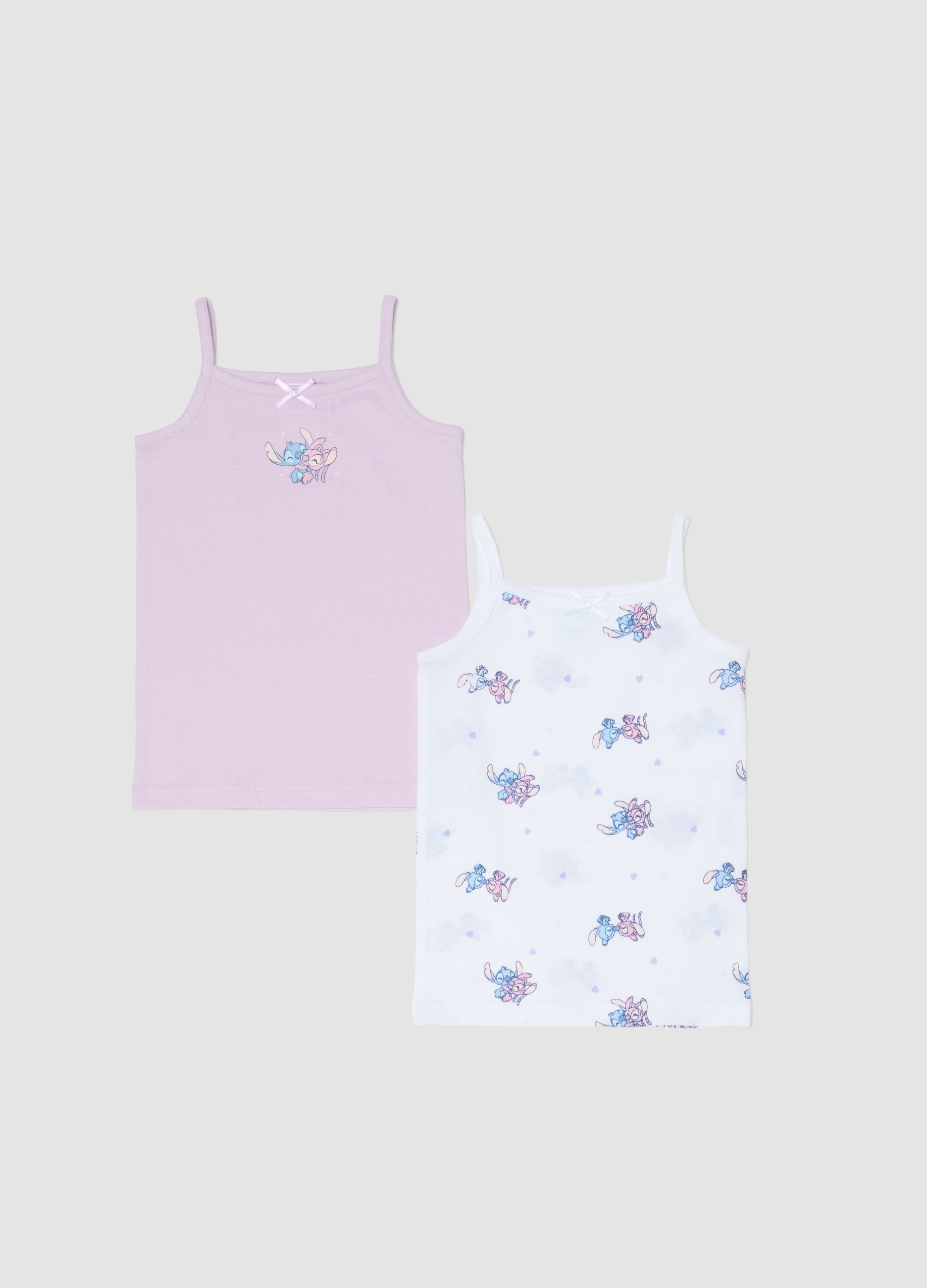 FAGOTTINO, Pack De Dos Camisetas Sin Mangas De Algodón Puro Multicolor Para Bebé Niña Corte Regular, Niña, Blanco/morado, Talla: 24-30
