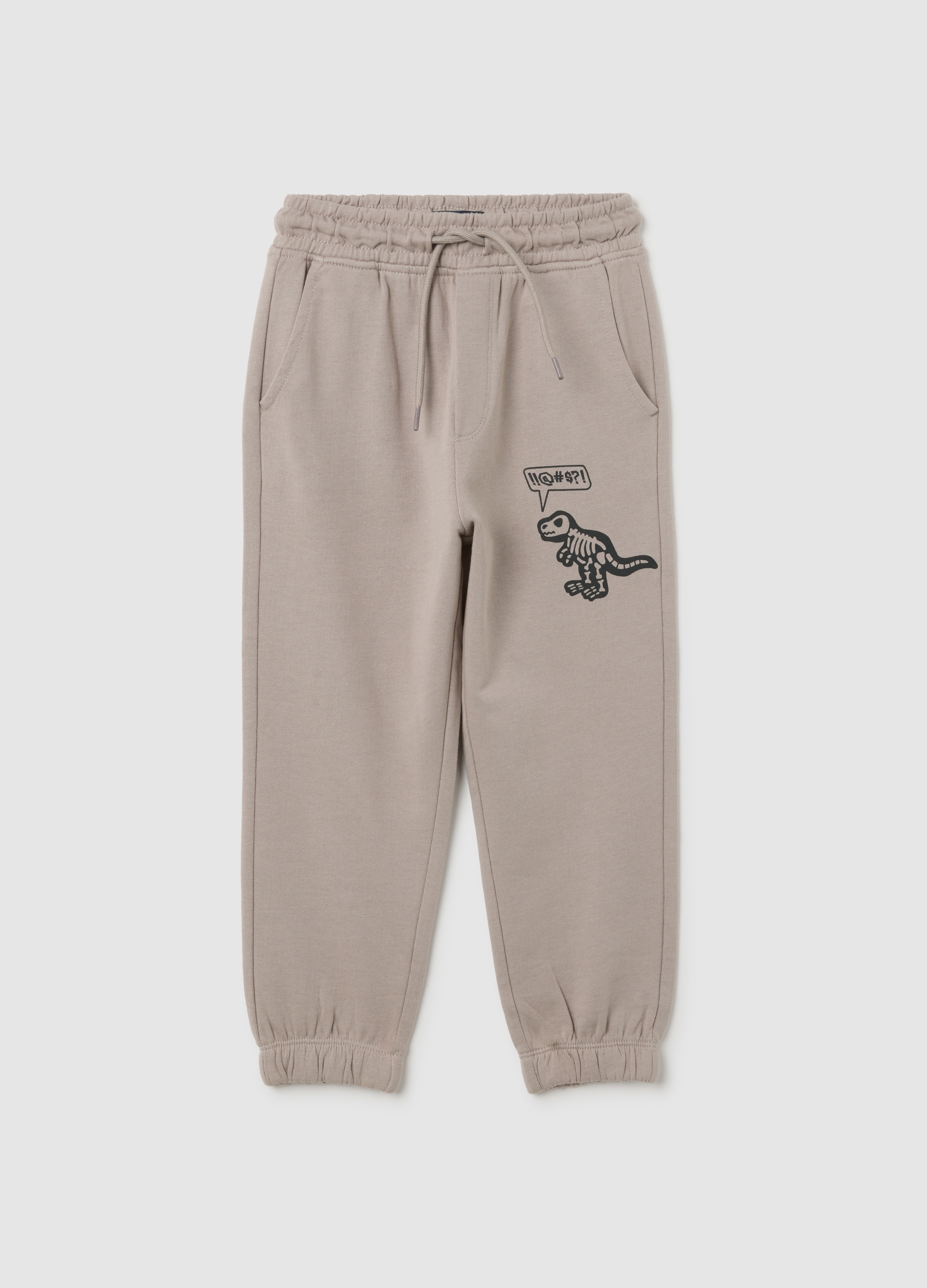 OVS, Pantaloni Beige In Puro Cotone Per Bambino, Grigio, Taglia: 3-4