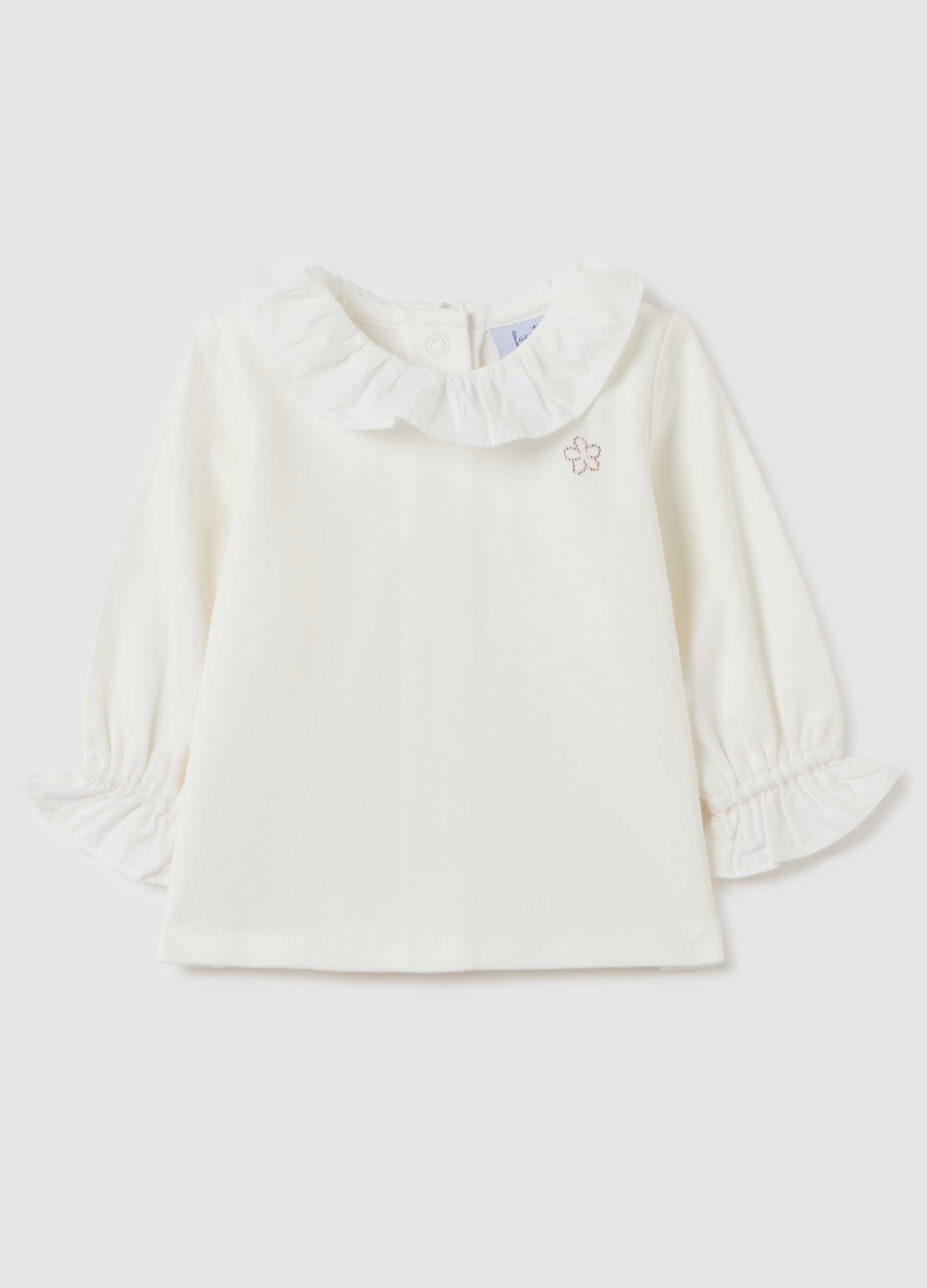 FAGOTTINO, Maglia Da Neonata In Puro Cotone Bianca Regular Fit, Bianco, Taglia: 3-6