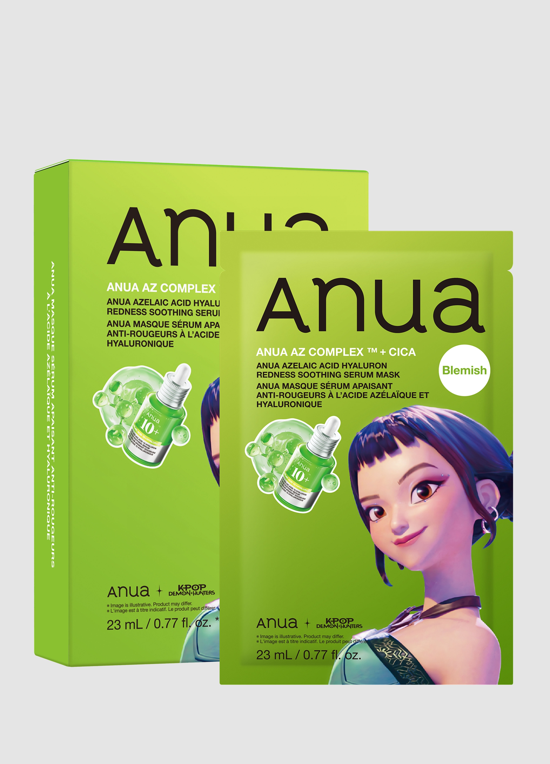 ANUA, Azelaic Acid Hyaluron Redness Soothing Serum Mask 23ml - Anua Kpop Demon Hunters, Donna, Multicolor, Taglia: FASUL