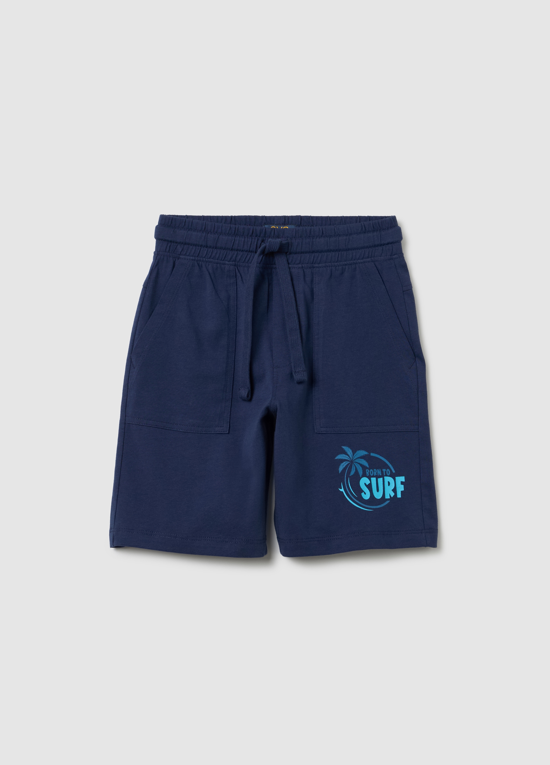 Shorts Para Niños En Algodón Azul Puro Con Ajuste Regular, Niño, Blu Bluette, Talla: 9-10