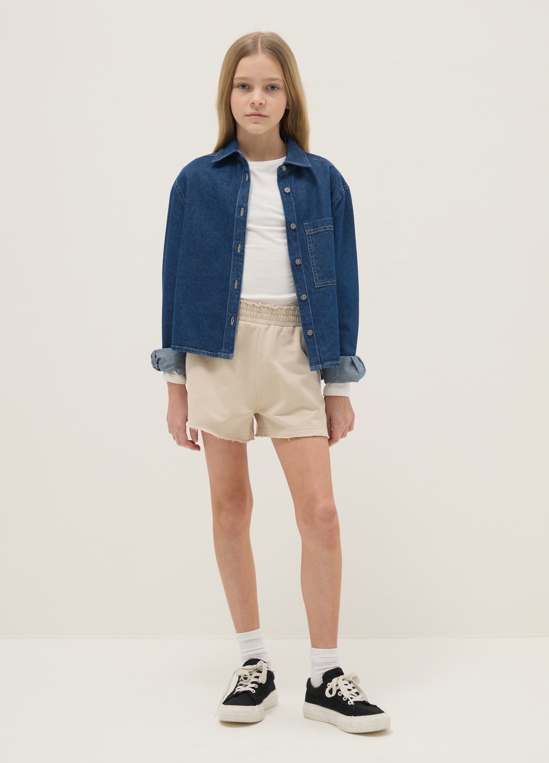 OVS KIDS, Shorts Beige De Pura Algodón Para Niña Con Ajuste Relajado, Niña, Beige Claro, Talla: 11-12