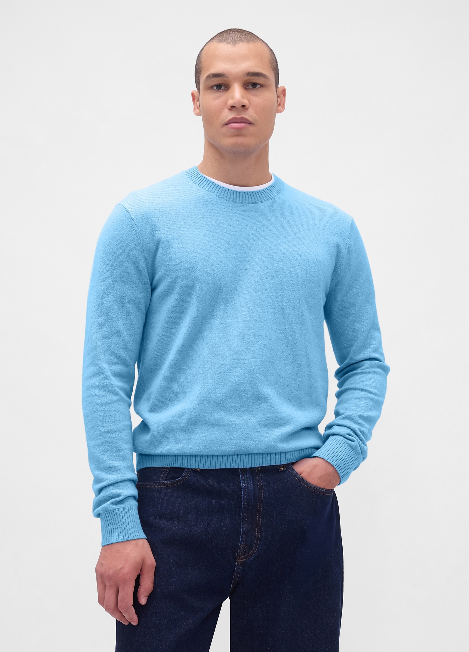 GAP, Maglione Cashsoft Girocollo In Misto Cotone, Uomo, Azzurro, Taglia: XXL