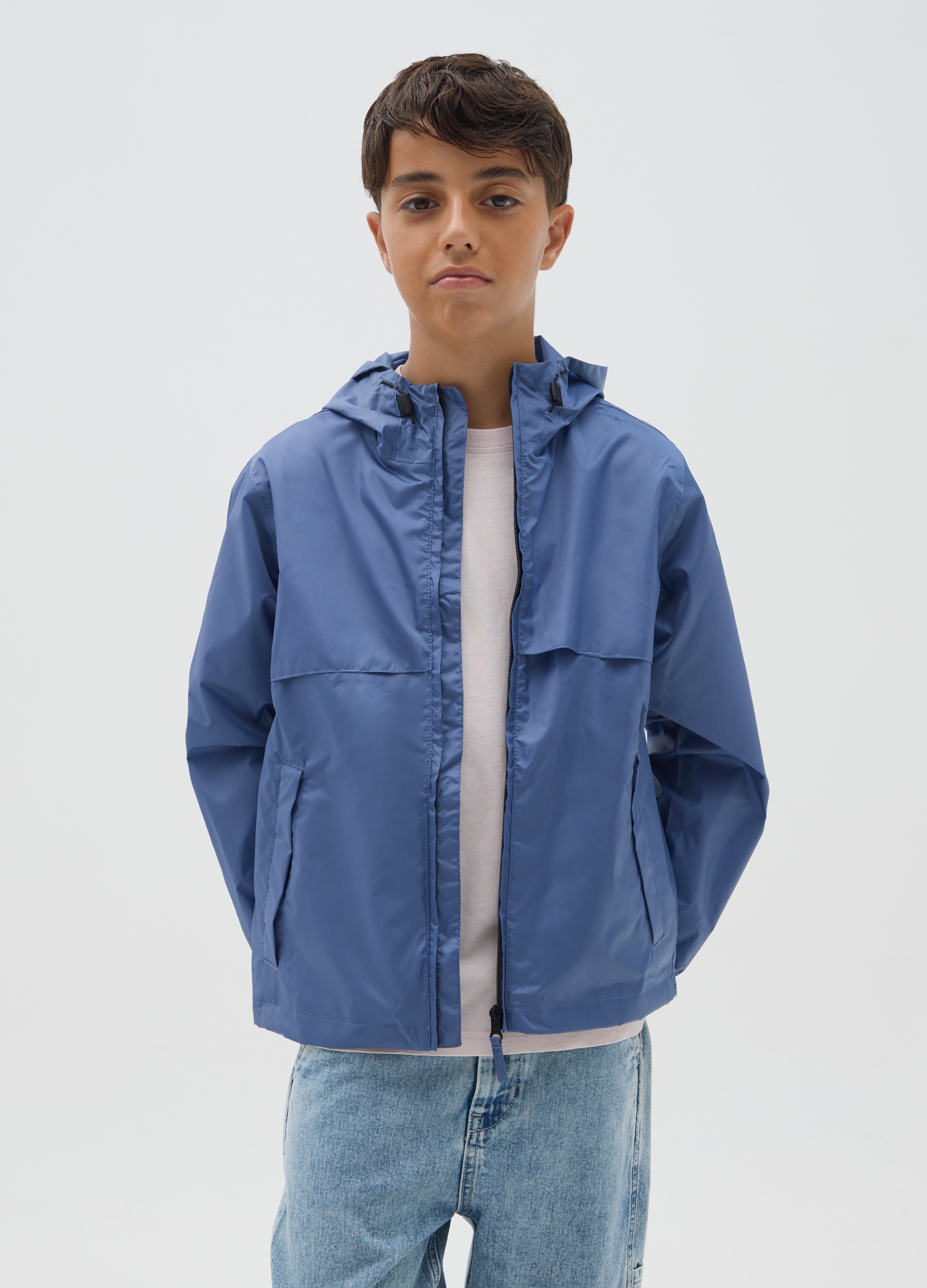 Chaqueta Azul Con Capucha Para Chicos, Niño, Blu Bluette, Talla: 14